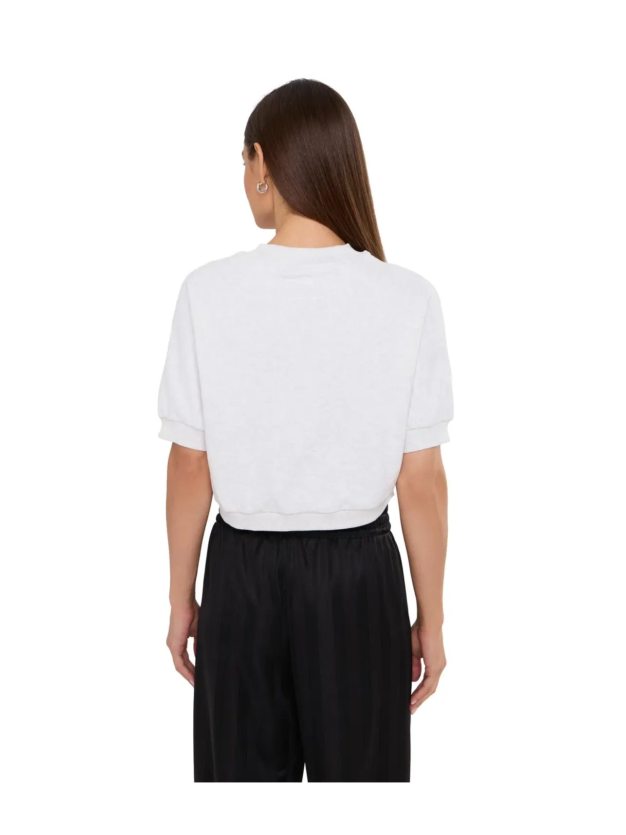 Лонгслив Essentials Elevated No.1 Logo Relaxed Peach-Touch Short Sleeve Crew Neck Puma — изображение 4 из 5, белый