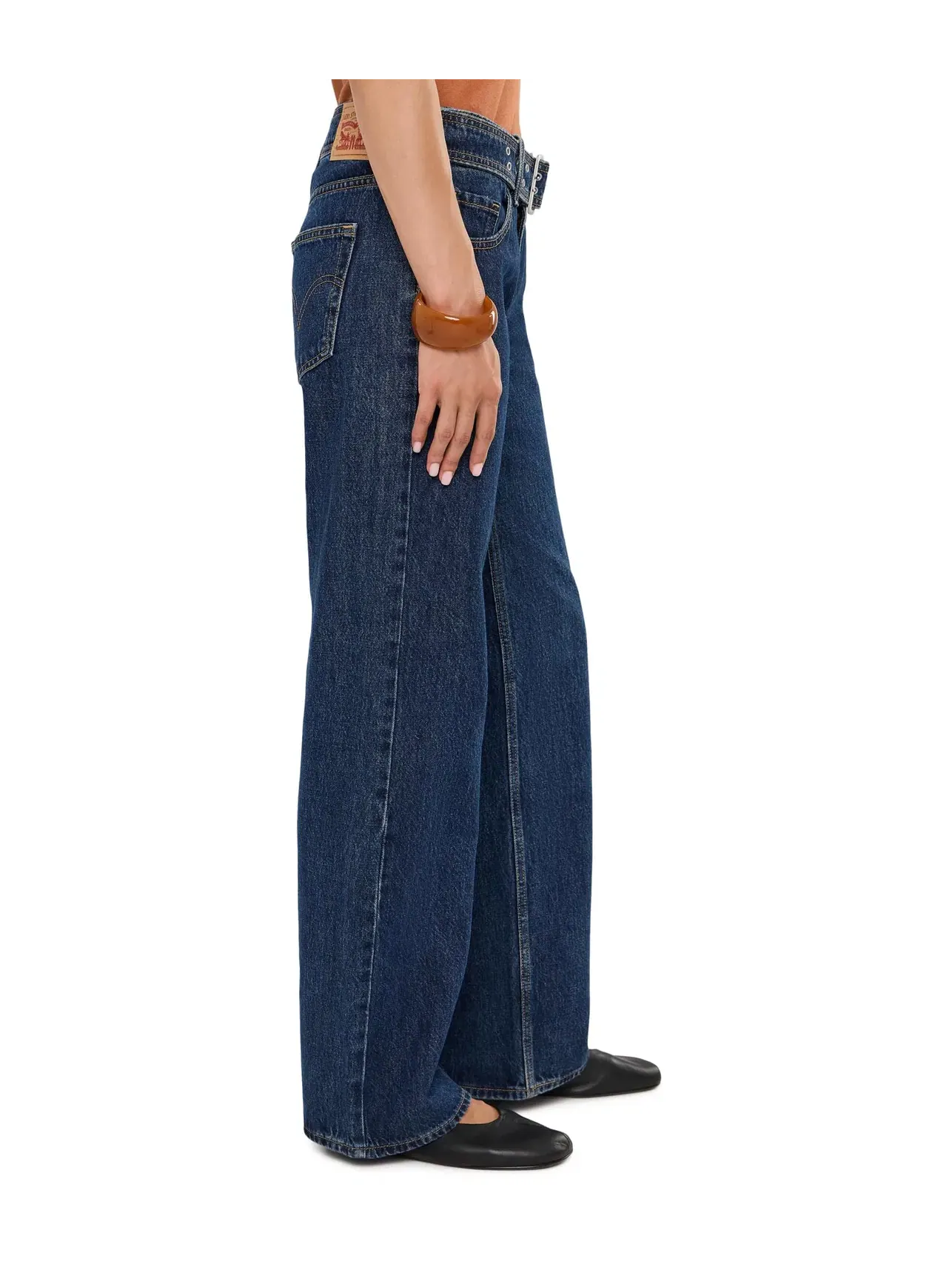 Джинсы свободные с низкой посадкой и ремнем Belted Superlow Loose Levi'S Womens — изображение 3 из 5, серебристый