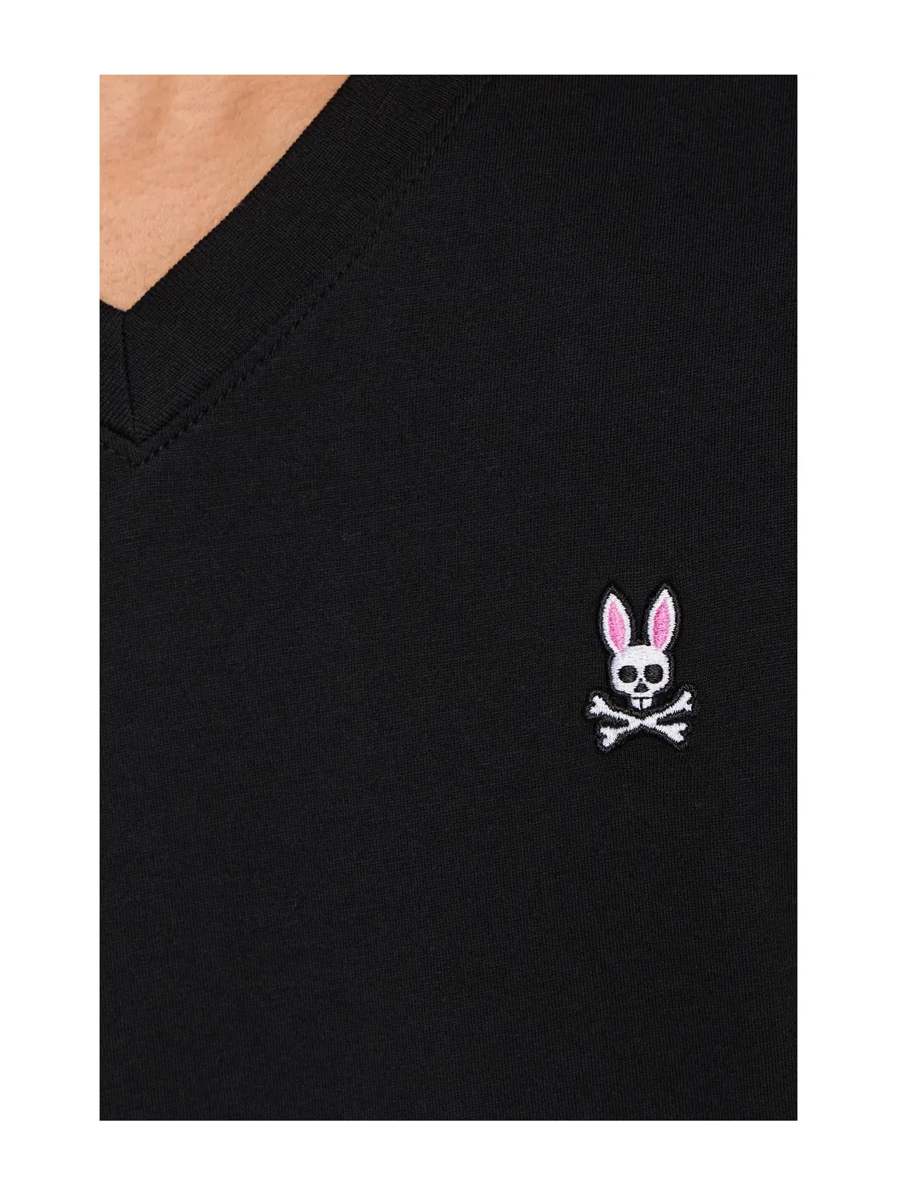 Классическая футболка с V-образным вырезом Psycho Bunny — изображение 5 из 5, черный