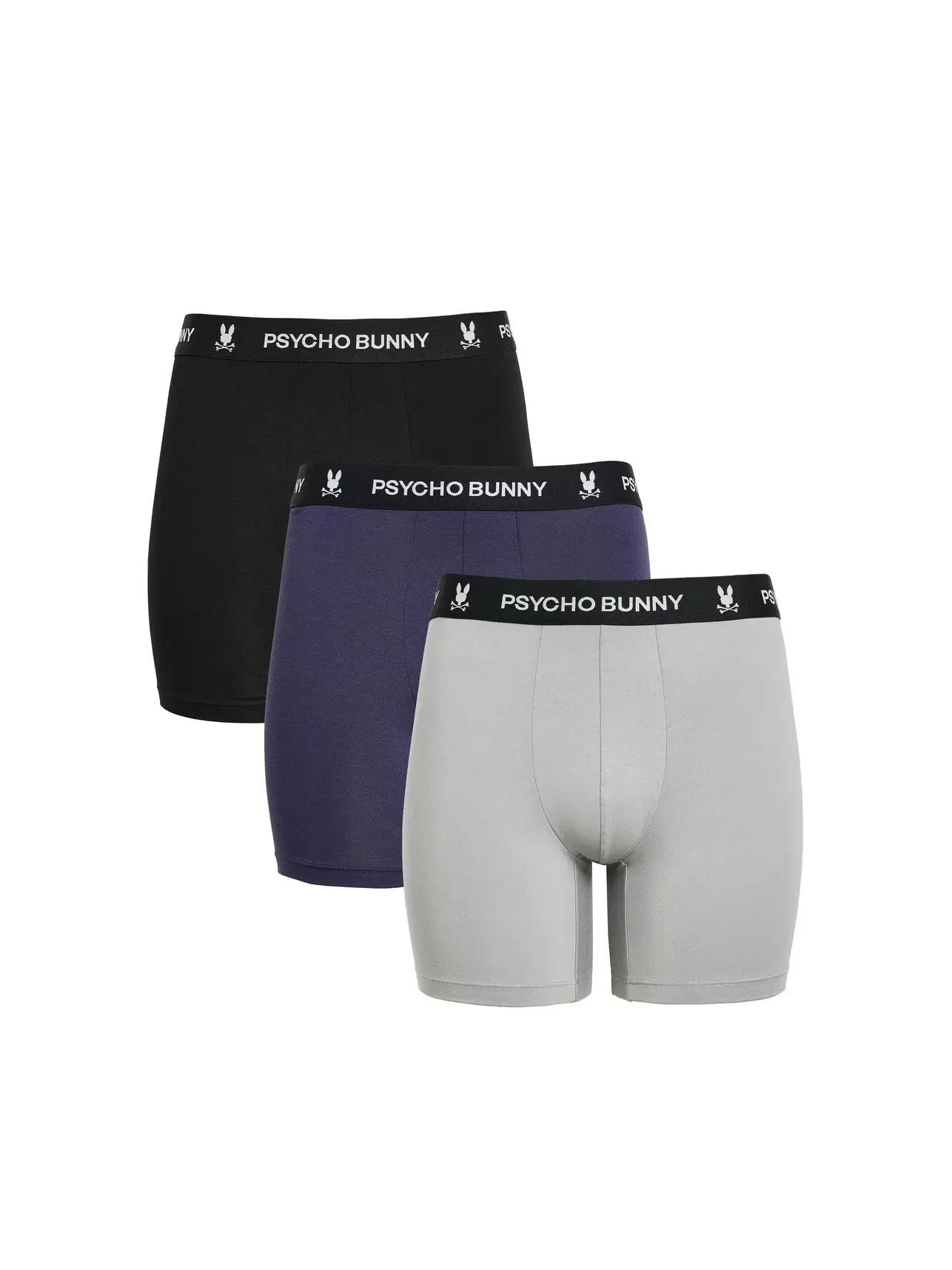 Боксеры-брифы, 3 пары 3-Pack Boxer Briefs Psycho Bunny — серый