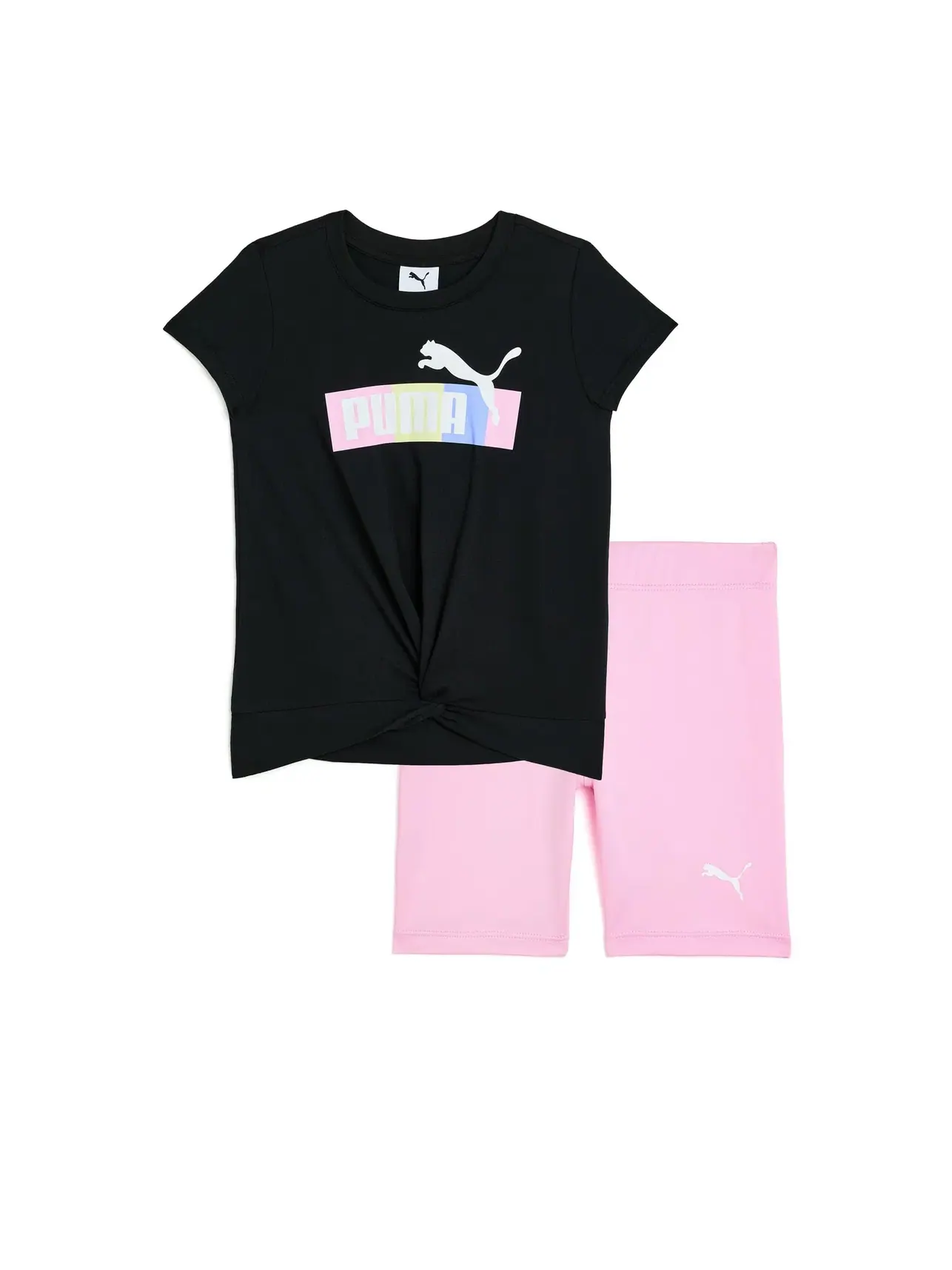 Комплект из футболки и велосипедных шорт (для маленьких детей) Puma Kids — черный