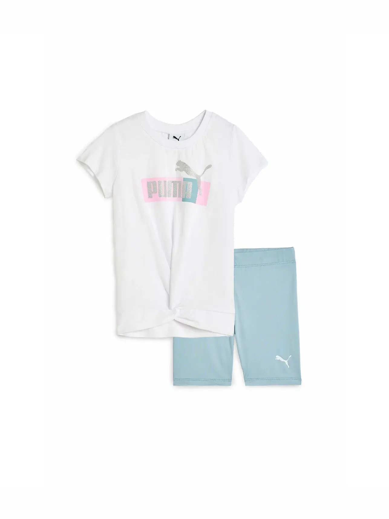 Комплект из футболки и велосипедных шорт (для маленьких детей) Puma Kids — изображение 1 из 3, белый/синий