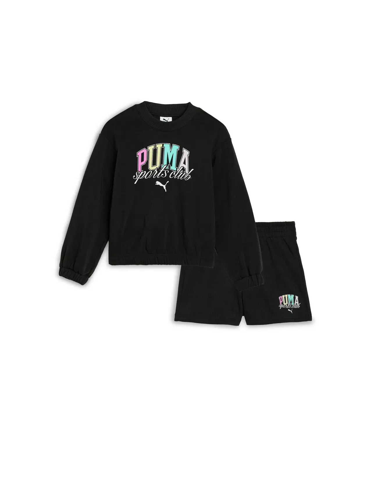 Комплект из пуловера с круглым вырезом и шорт (для детей постарше) Puma Kids — черный