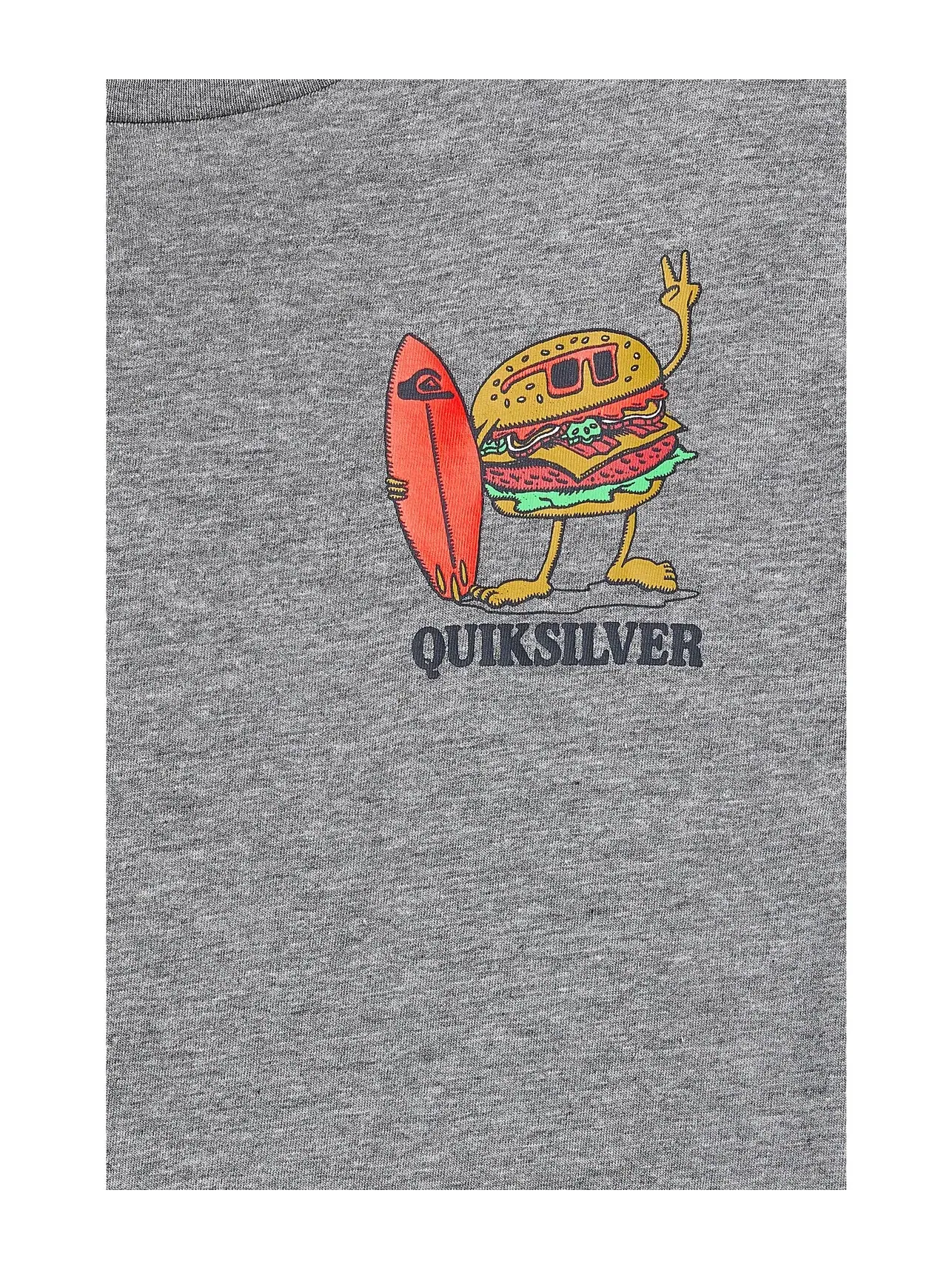 Футболка с коротким рукавом Burger Wipeout (для детей постарше) Quiksilver Kids — изображение 3 из 3, серый