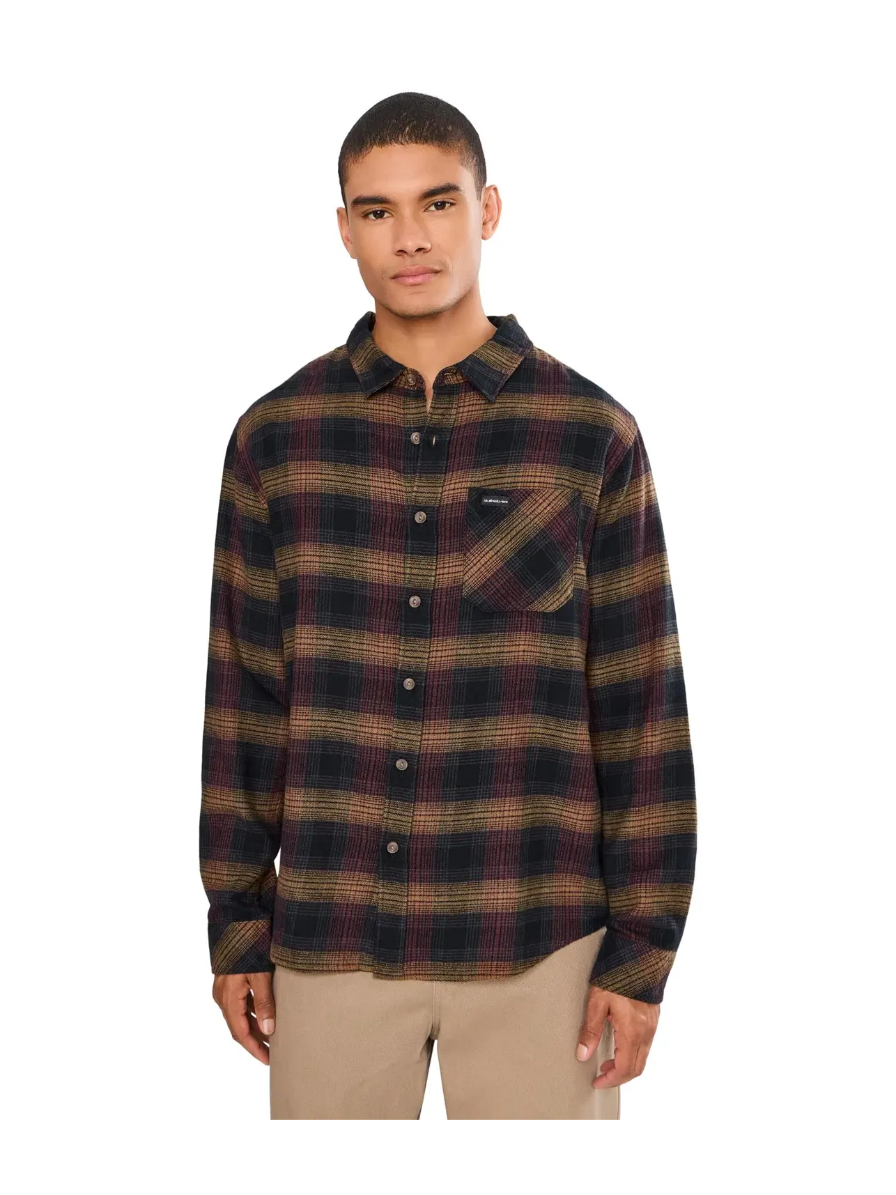 Топ из фланели в клетку Breakwater Check Flannel Woven Quiksilver — изображение 1 из 5, серый