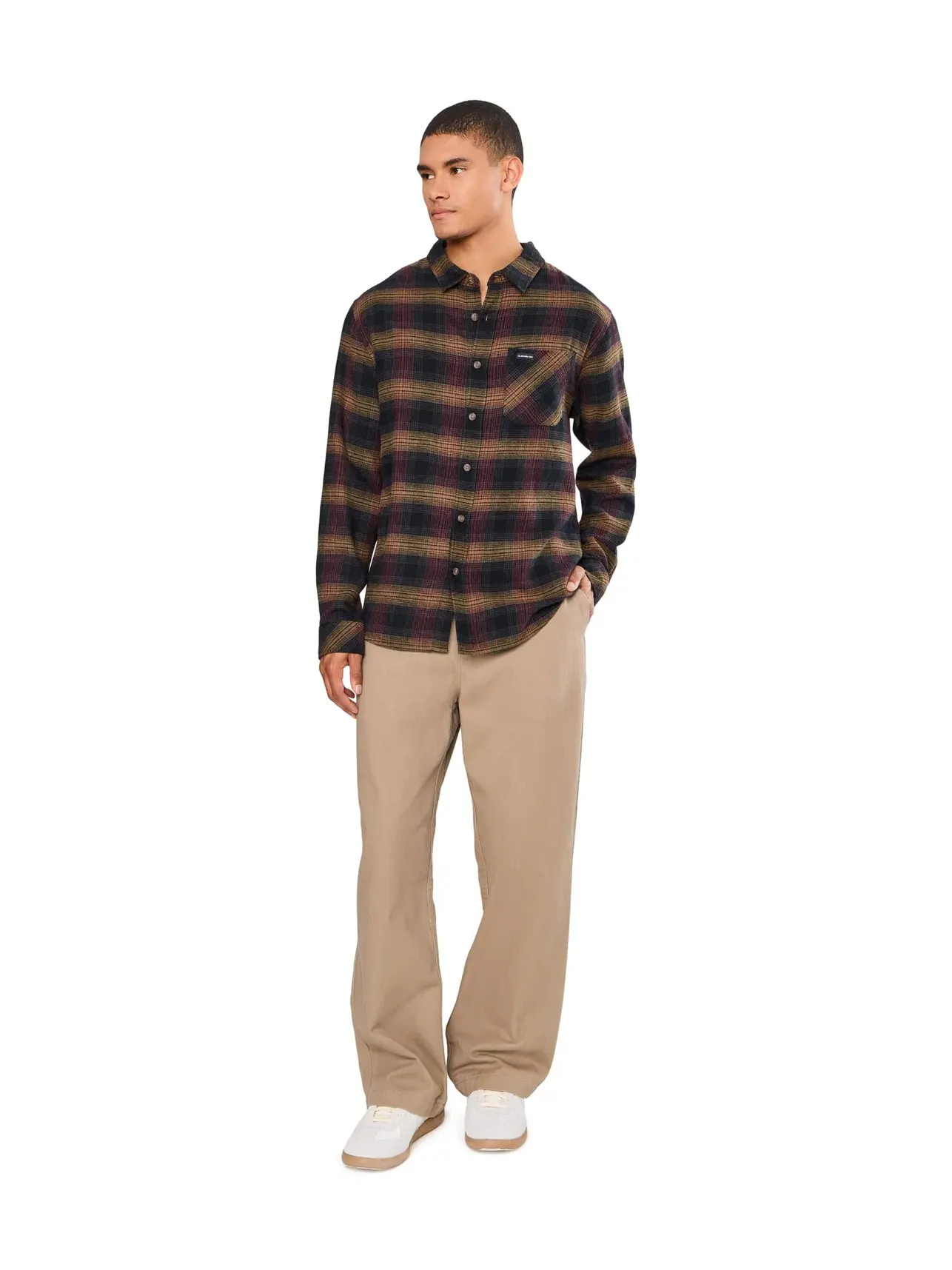 Топ из фланели в клетку Breakwater Check Flannel Woven Quiksilver — изображение 2 из 5, серый