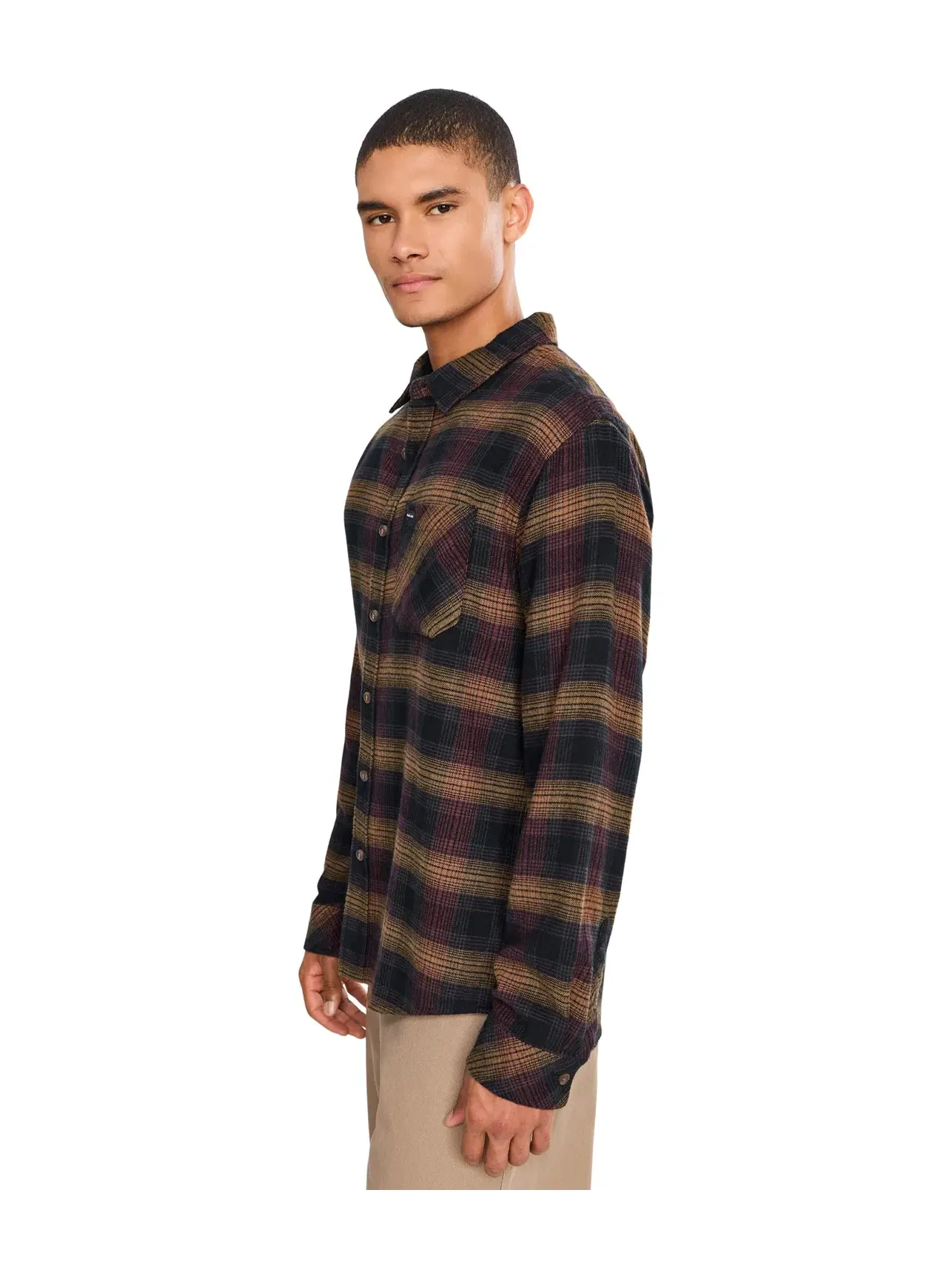 Топ из фланели в клетку Breakwater Check Flannel Woven Quiksilver — изображение 3 из 5, серый