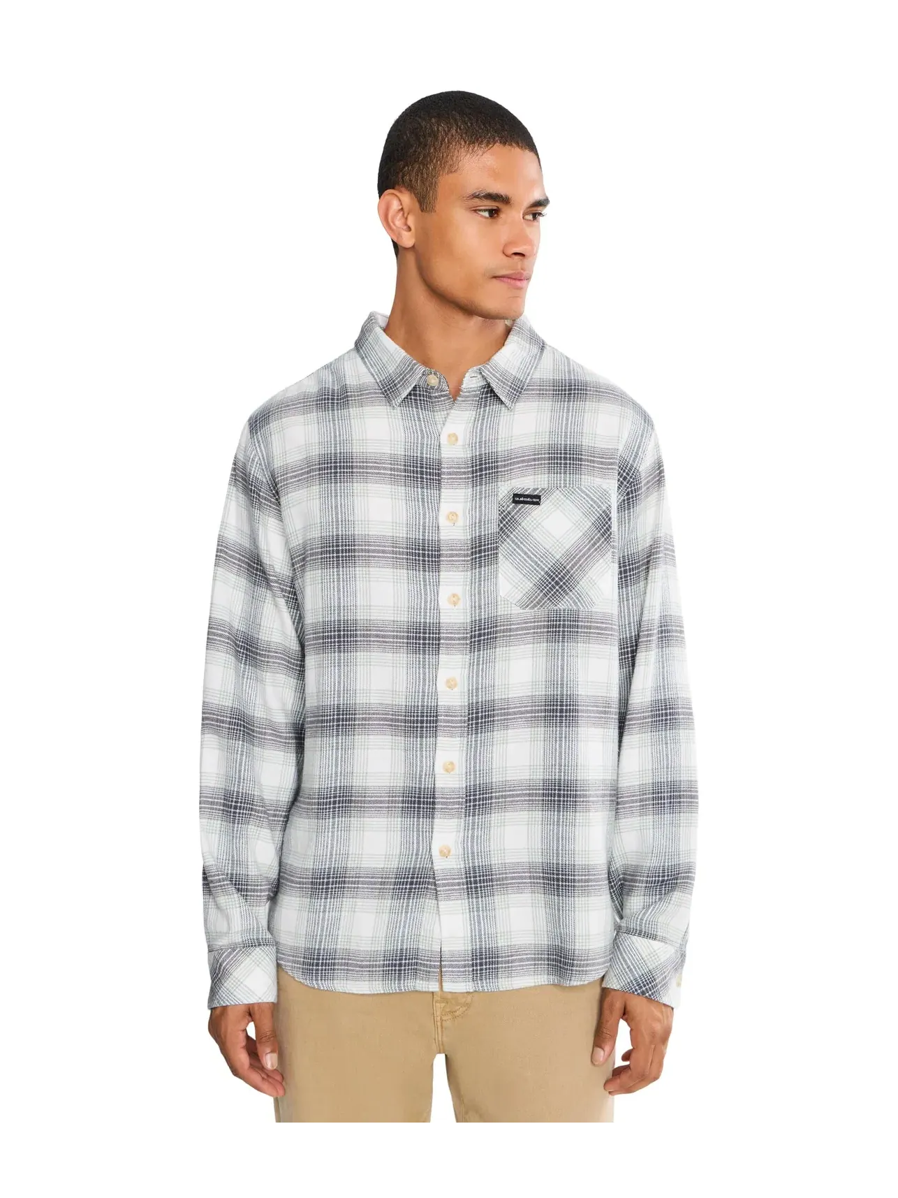 Топ из фланели в клетку Breakwater Check Flannel Woven Quiksilver — изображение 1 из 5, белый