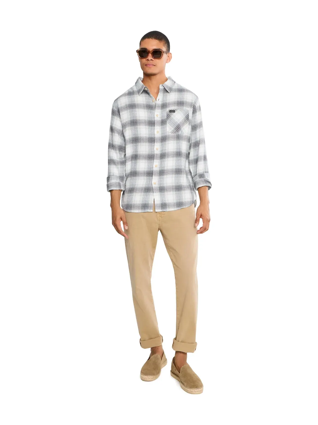 Топ из фланели в клетку Breakwater Check Flannel Woven Quiksilver — изображение 2 из 5, белый