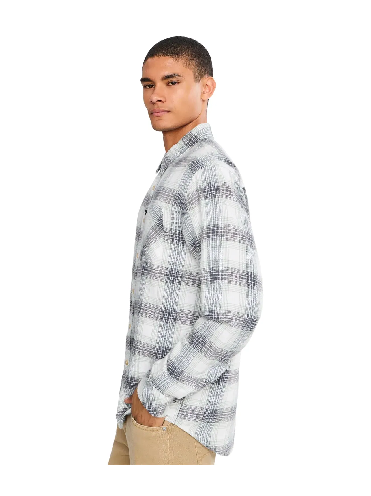 Топ из фланели в клетку Breakwater Check Flannel Woven Quiksilver — изображение 3 из 5, белый
