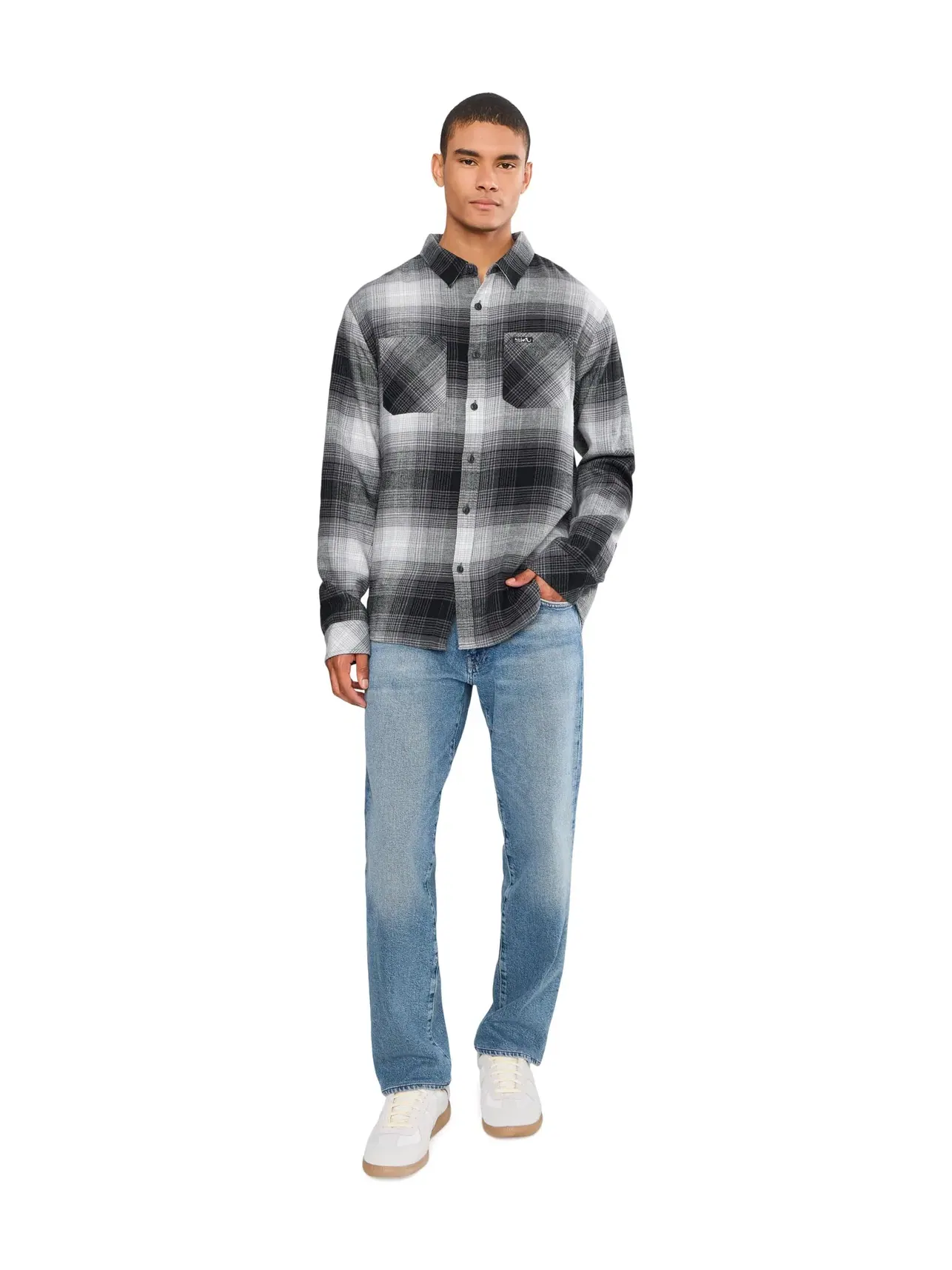 Топ из фланели Avalon Flannel Woven Quiksilver — изображение 2 из 5, серый