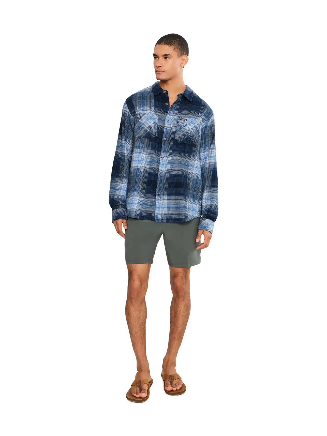 Топ из фланели Avalon Flannel Woven Quiksilver — изображение 2 из 5, темный джинсовый синий