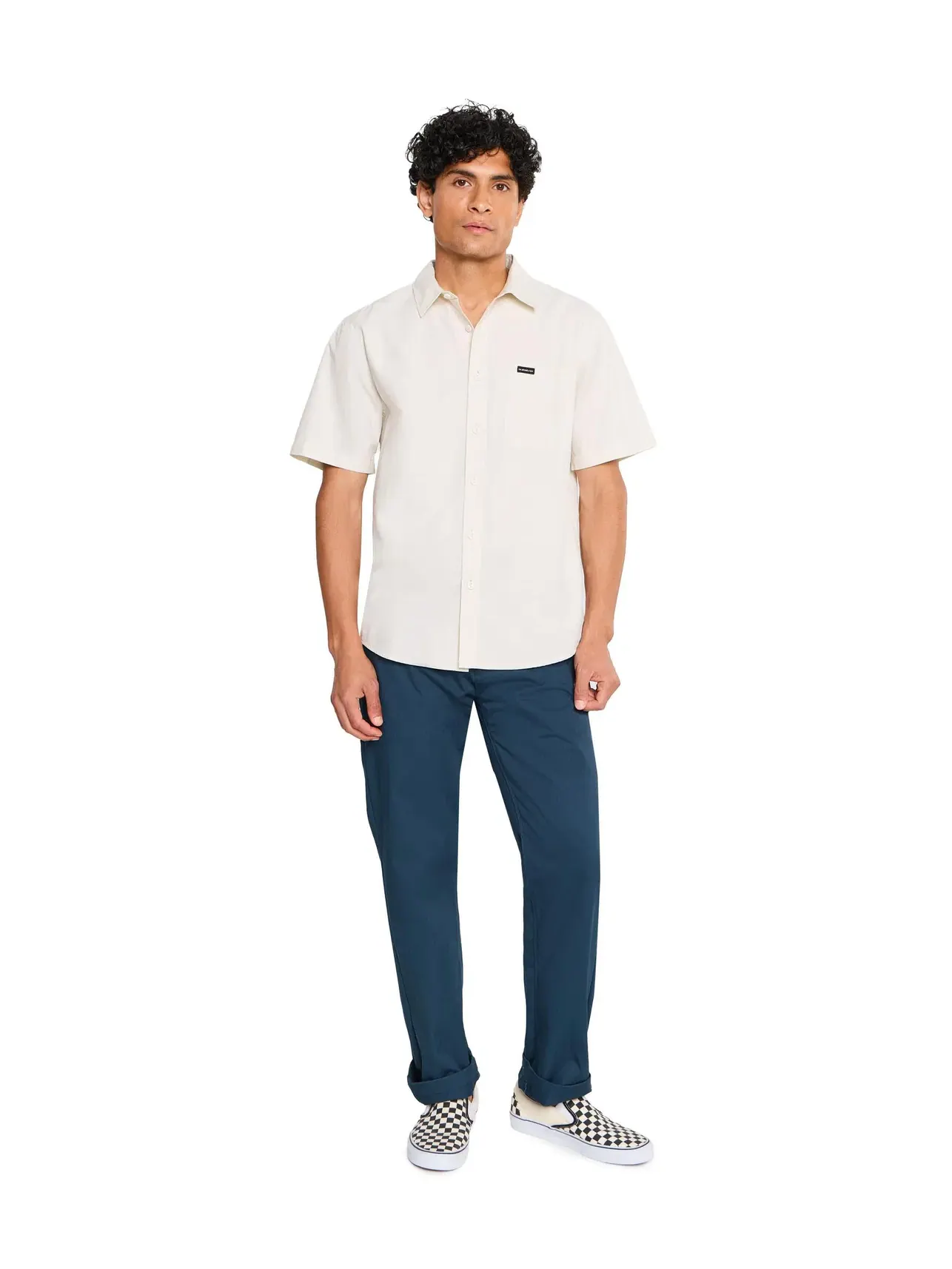 Рубашка Shore Break Classic Short Sleeve Woven Quiksilver — изображение 2 из 5, серебристый