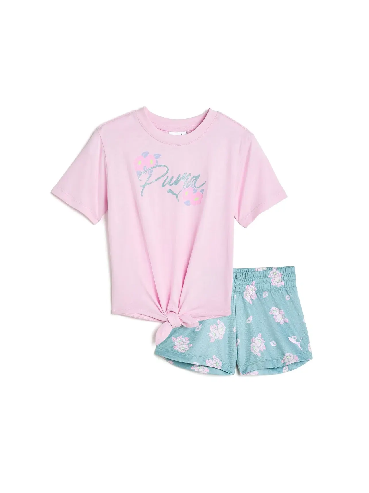 Комплект из футболки и сетчатых шорт (для малышей) Puma Kids — изображение 1 из 3, розовый