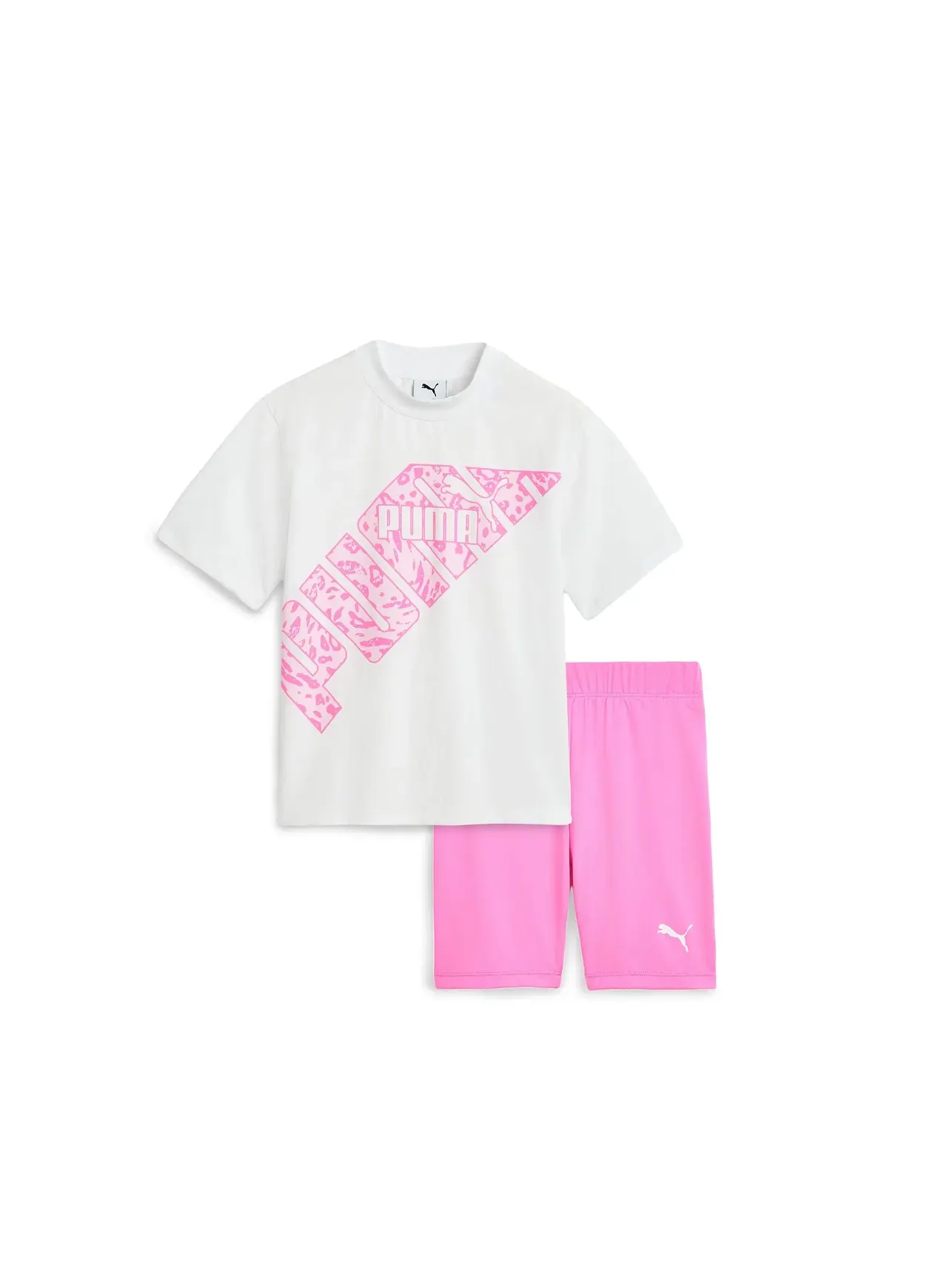 Комплект из футболки и велосипедных шорт (для детей постарше) Puma Kids — розовый