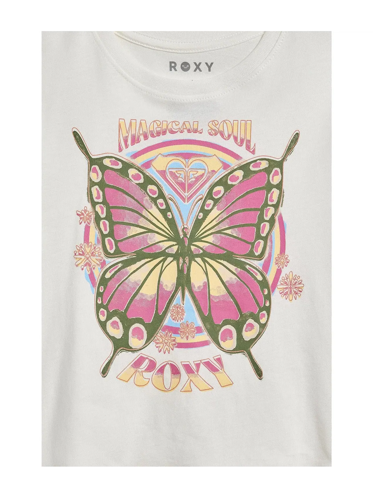 Футболка Butterfly Groove Tee (для маленьких детей) Roxy Kids — изображение 3 из 3, кокосовое молоко