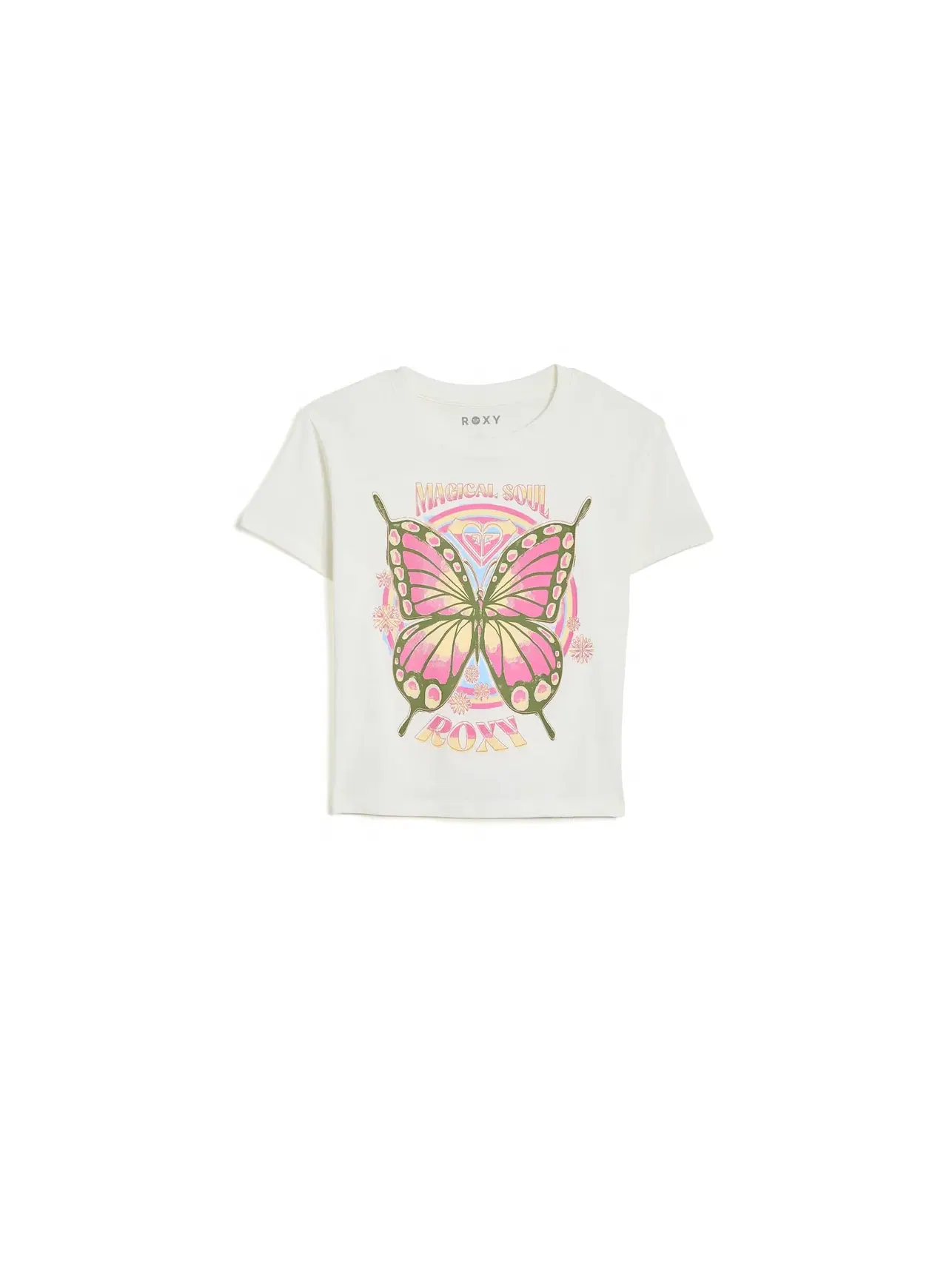 Футболка Butterfly Groove Tee (для детей постарше) Roxy Kids — белый
