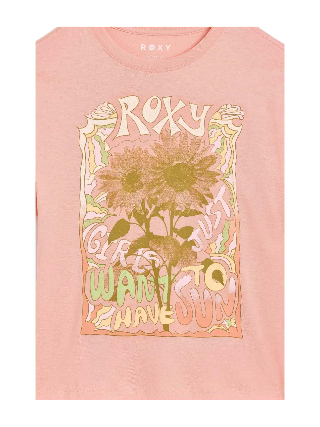 Футболка Sunshine Oversized (для детей постарше) Roxy Kids — изображение 3 из 3, розовый