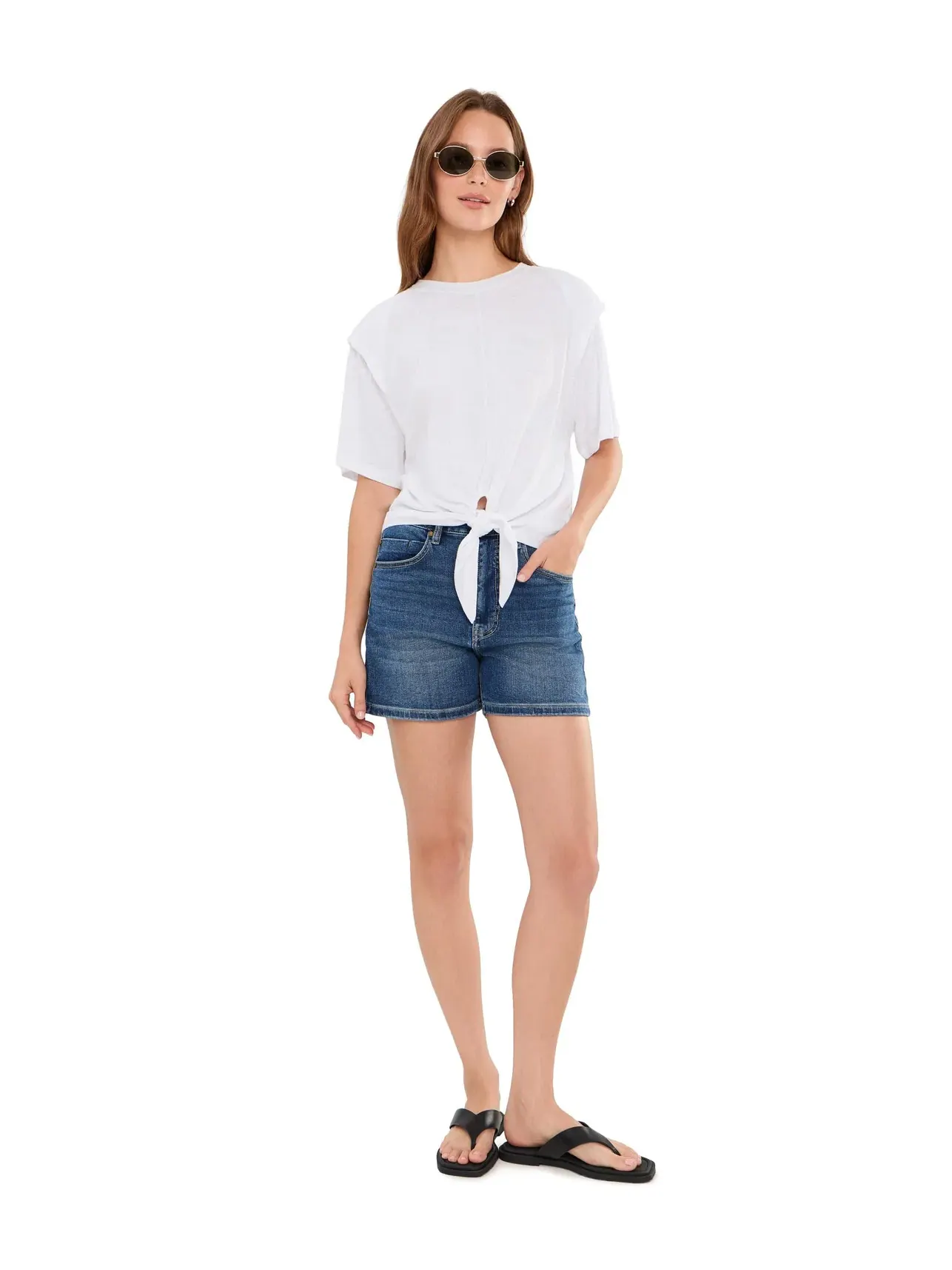 Футболки с завязками спереди Good To Go Tie Front Tees Sanctuary — изображение 2 из 5, белый