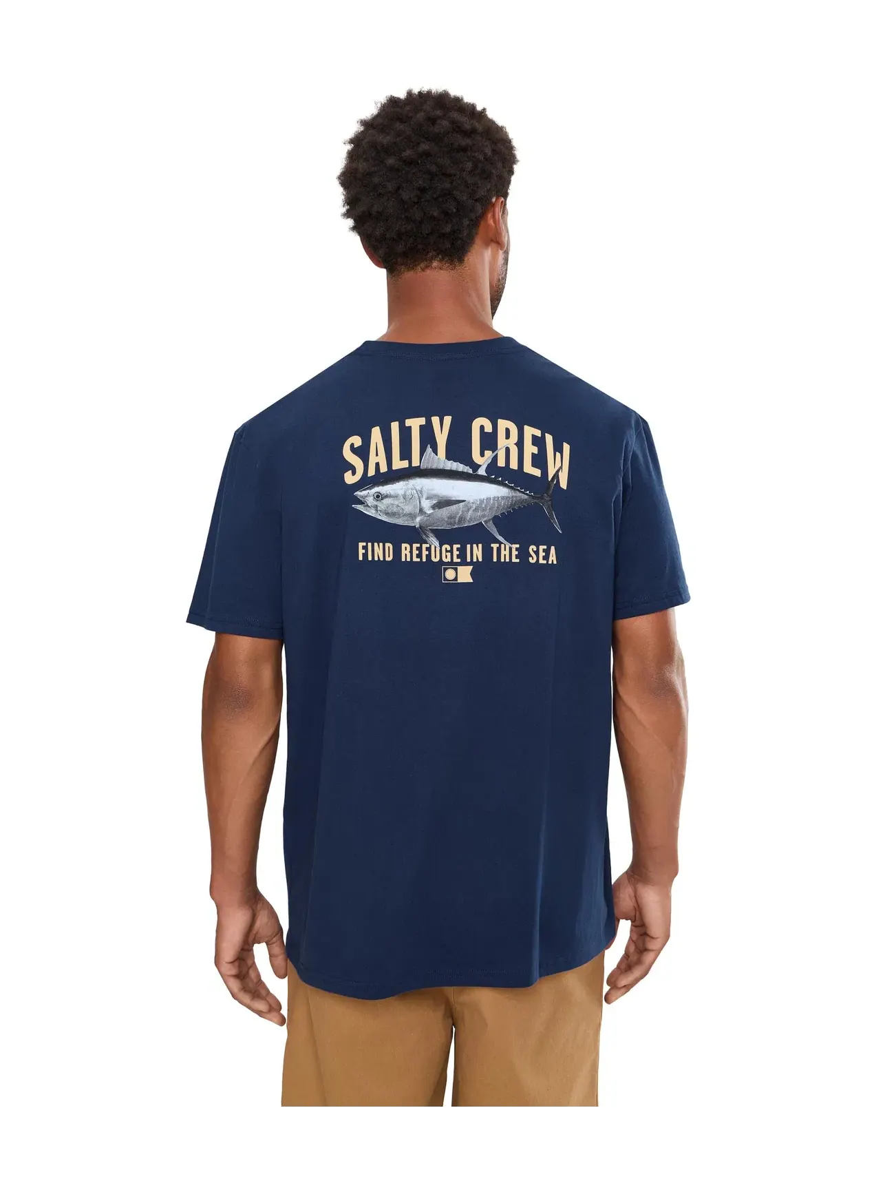 Классическая футболка с коротким рукавом Bitmap Salty Crew — изображение 4 из 5, темно-синий