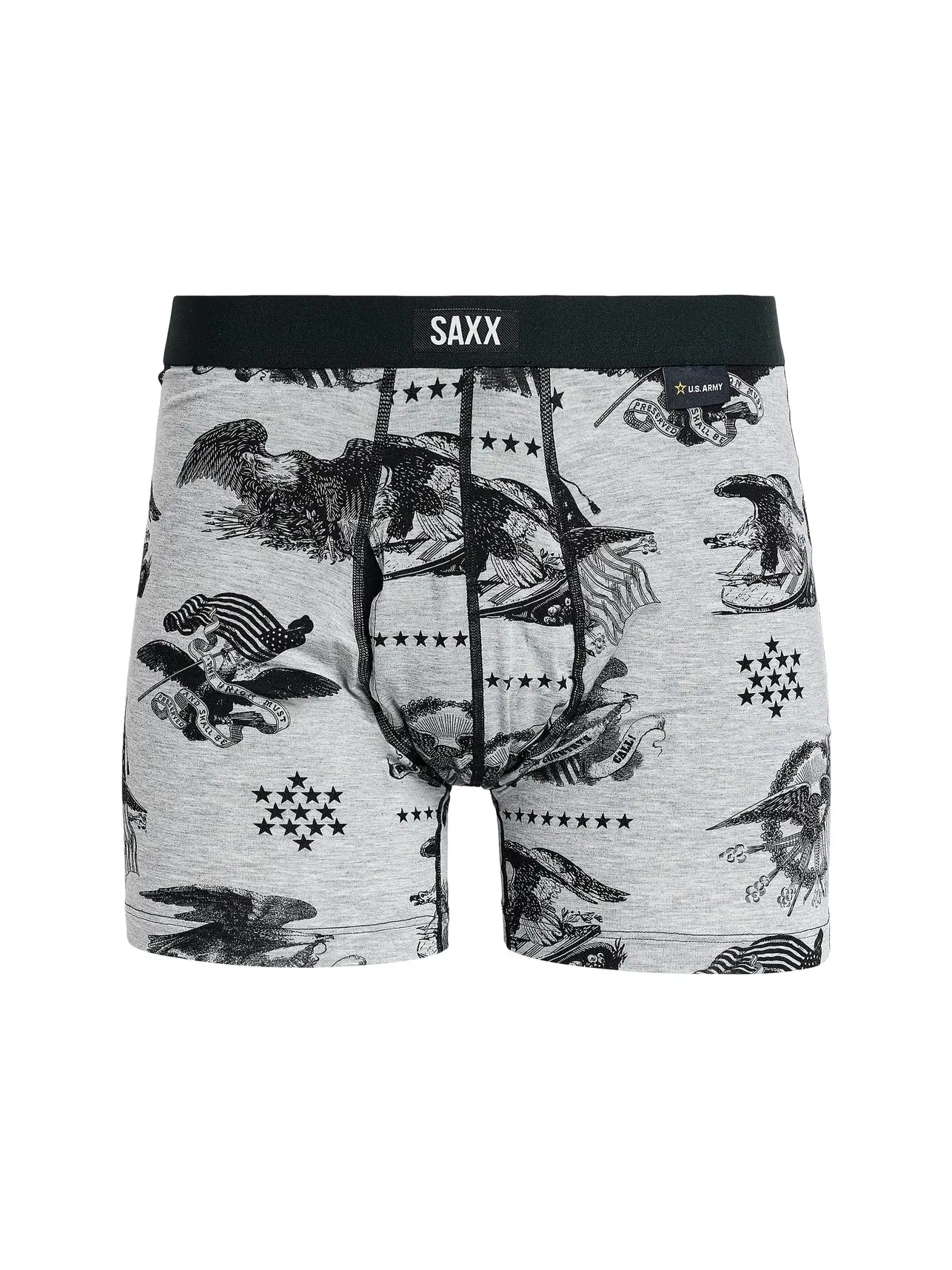 Боксеры-брифы с ширинкой сверхмягкие Vibe Xtra Soft Comfort Boxer Briefs Fly Saxx Underwear — изображение 1 из 3, серый