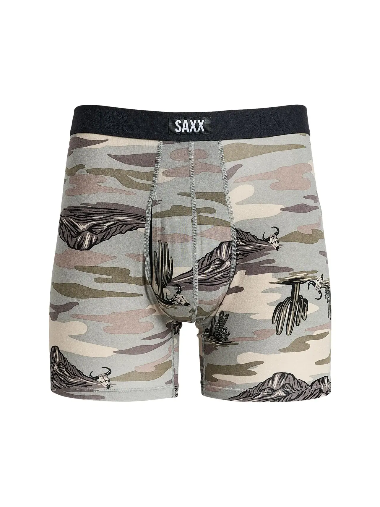 Боксеры-брифы с ширинкой сверхмягкие Vibe Xtra Soft Comfort Boxer Briefs Fly Saxx Underwear — изображение 1 из 3, серый