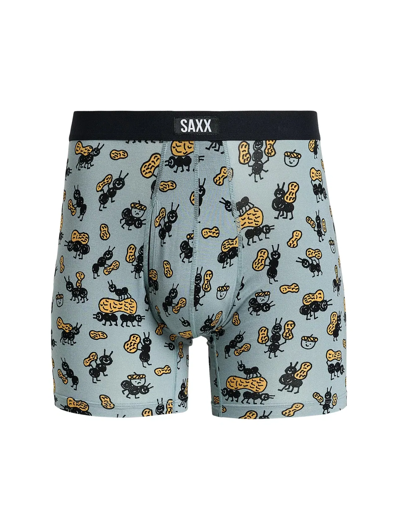 Боксеры-брифы с ширинкой сверхмягкие Vibe Xtra Soft Comfort Boxer Briefs Fly Saxx Underwear — изображение 1 из 3, серебристый