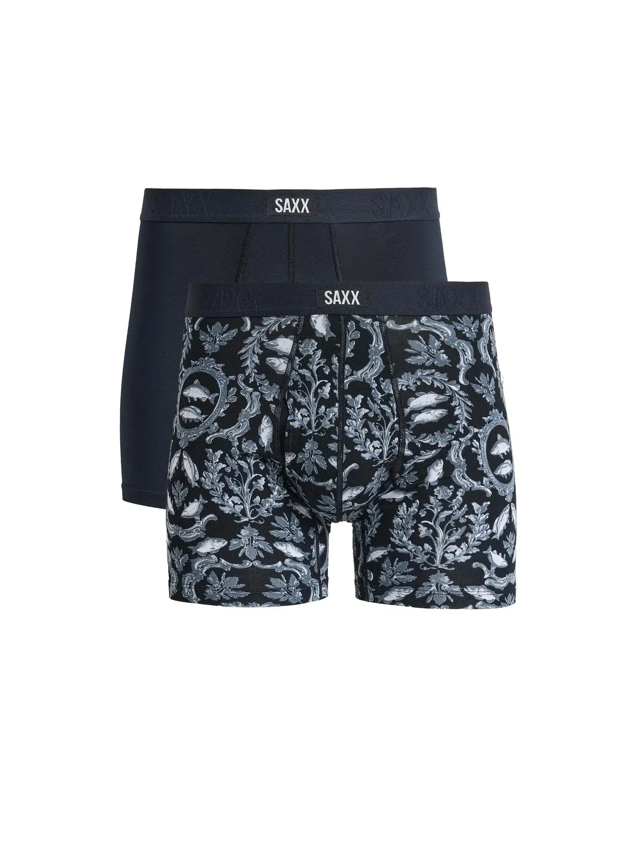 Боксеры-брифы с ширинкой сверхмягкие, 2 пары Vibe Xtra Soft Comfort Boxer Briefs Fly 2-Pack Saxx Underwear, черный