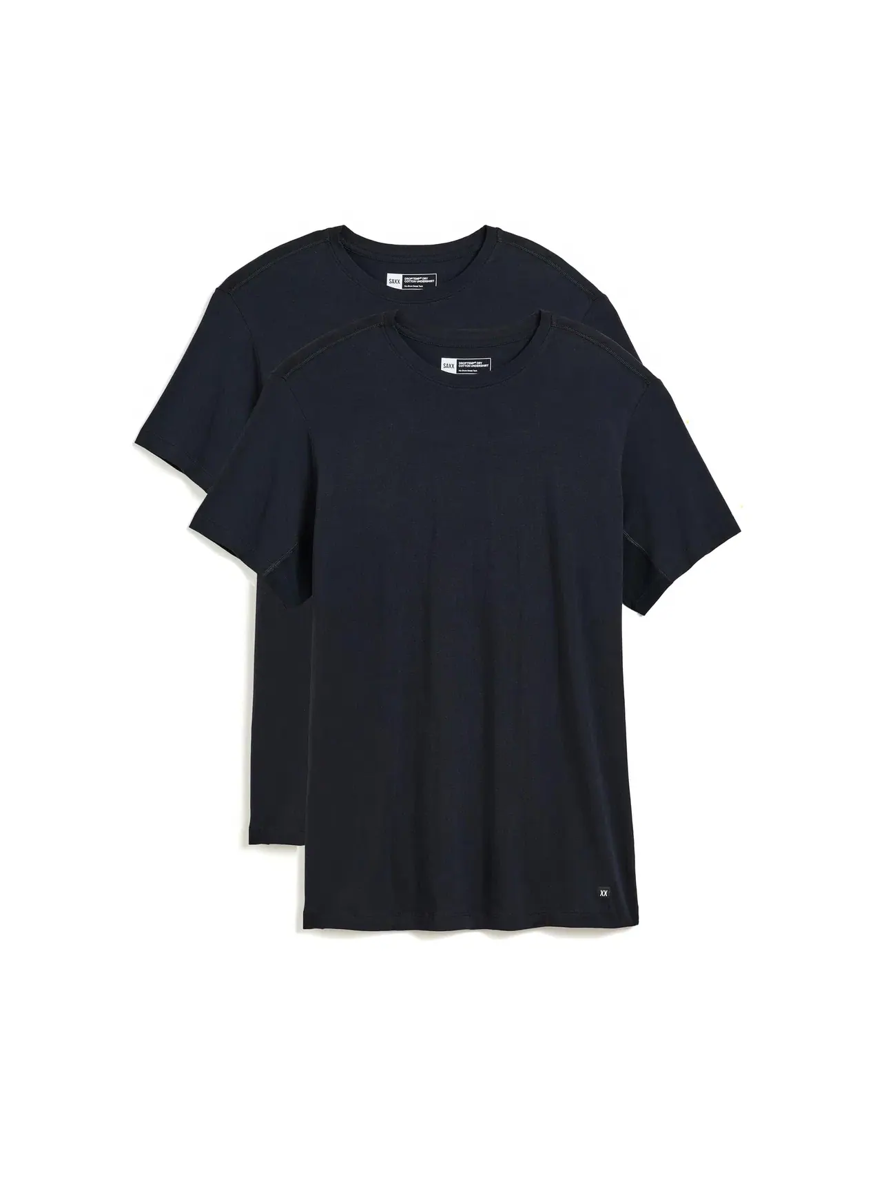 Футболка с круглым вырезом из хлопка Droptemp Dry, 2 шт. Droptemp Dry Cotton Crew Neck 2-Pack Saxx Underwear, черный