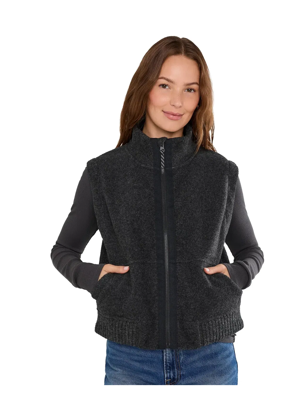 Флисовый жилет Second Cut Fleece Vest Smartwool — изображение 1 из 5, темно-серый
