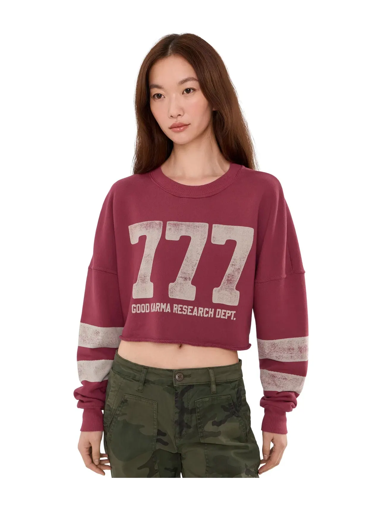 Свитшот 777 Drina Crop Crew Sweatshirt Spiritual Gangster — изображение 1 из 5, махагони