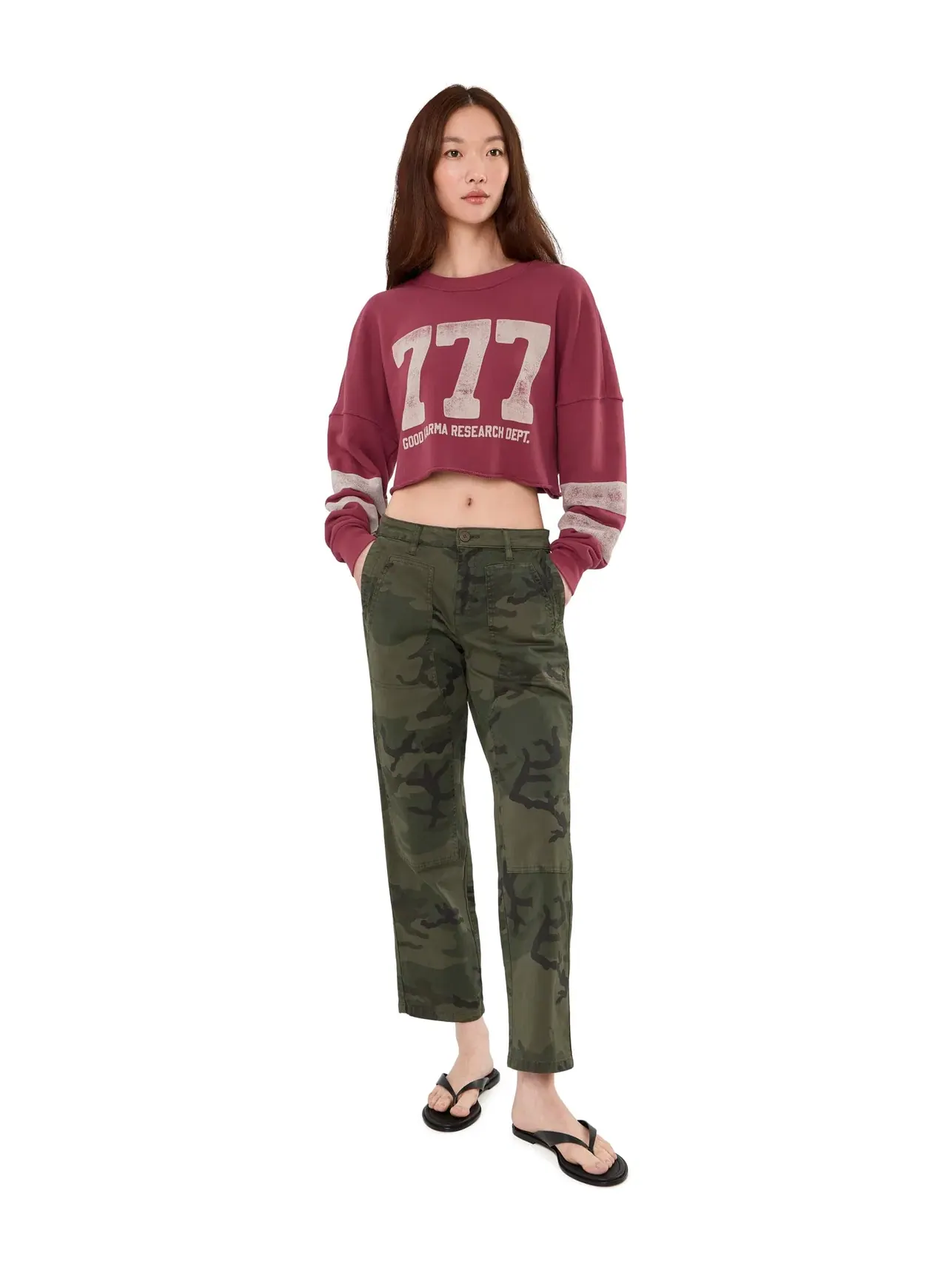 Свитшот 777 Drina Crop Crew Sweatshirt Spiritual Gangster — изображение 2 из 5, махагони