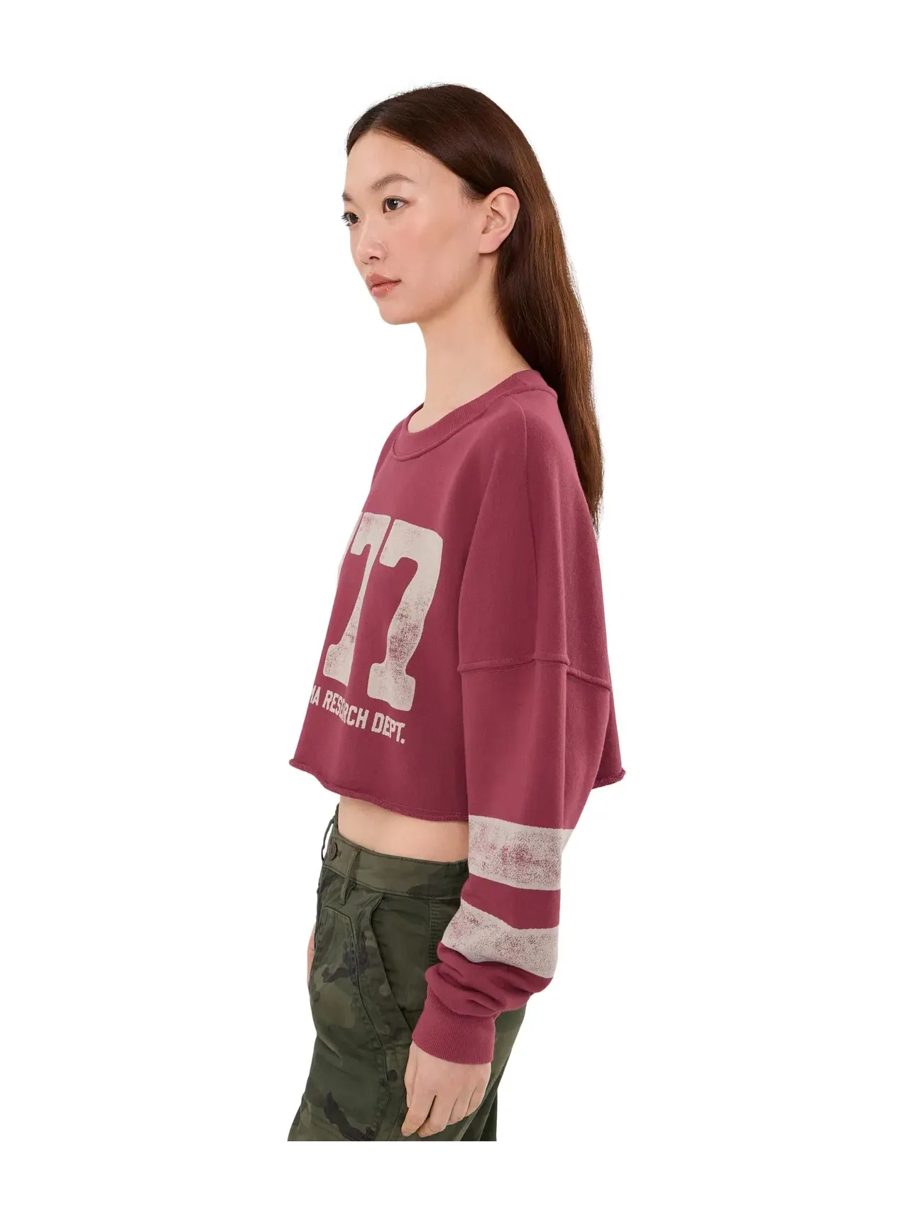 Свитшот 777 Drina Crop Crew Sweatshirt Spiritual Gangster — изображение 3 из 5, махагони