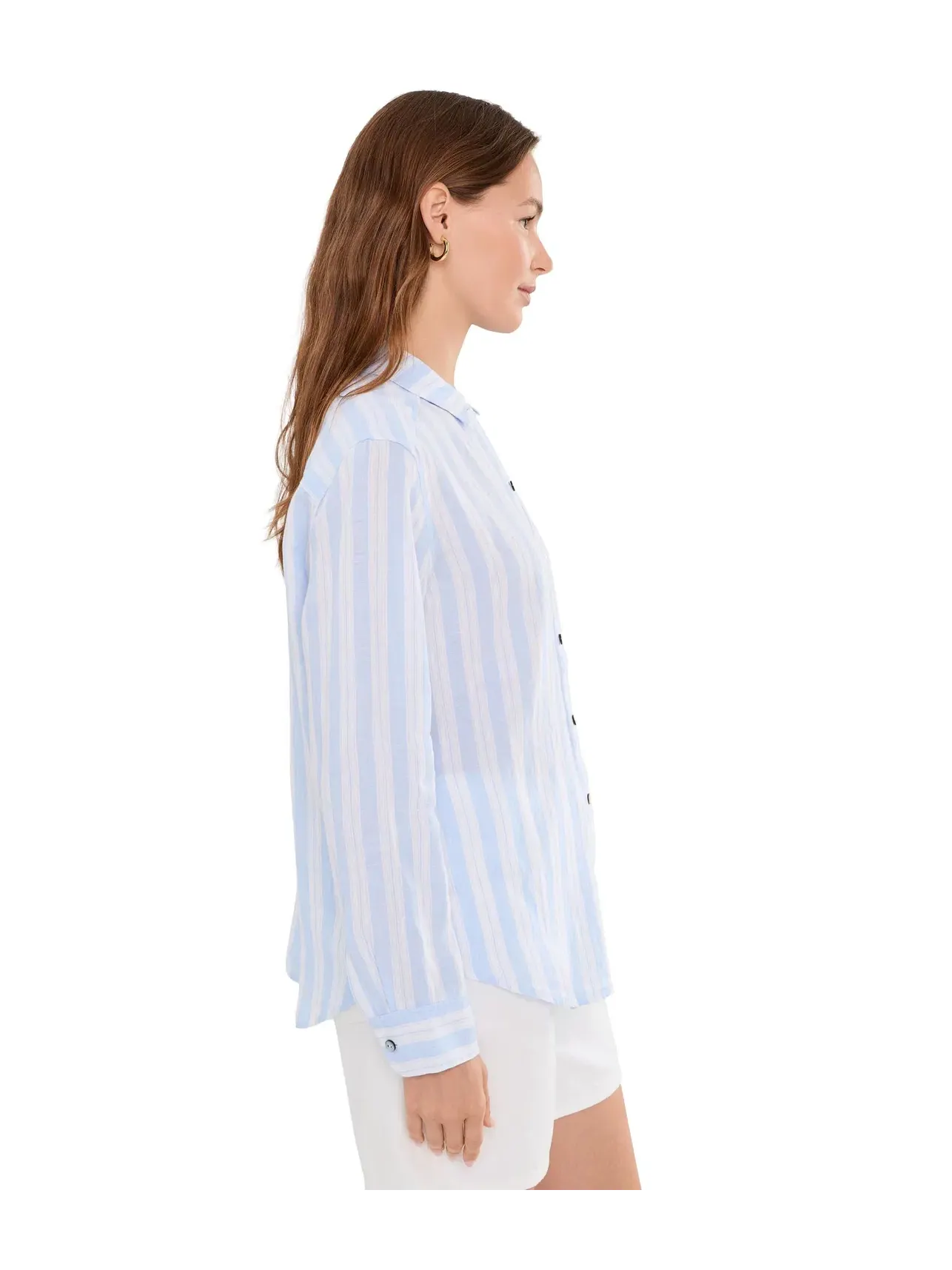 Рубашка с длинными рукавами в полоску Sea Stripe свободного кроя Tommy Bahama — изображение 3 из 5, синий