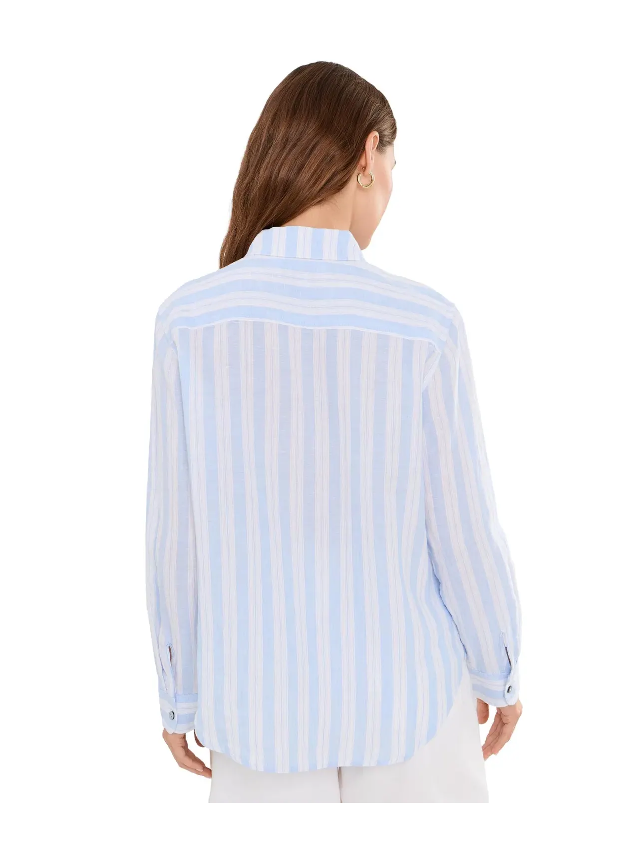 Рубашка с длинными рукавами в полоску Sea Stripe свободного кроя Tommy Bahama — изображение 4 из 5, синий
