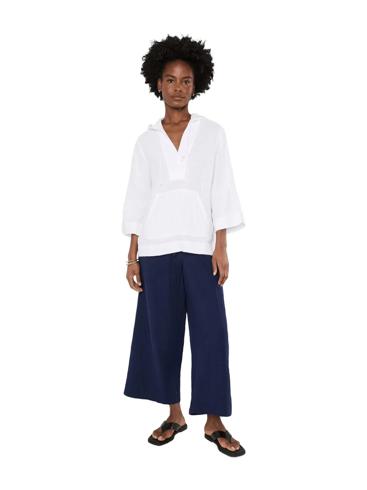 Брюки широкие-кроп из марли Gauze Hr Wide Leg Crop Tommy Bahama — изображение 2 из 5, берег