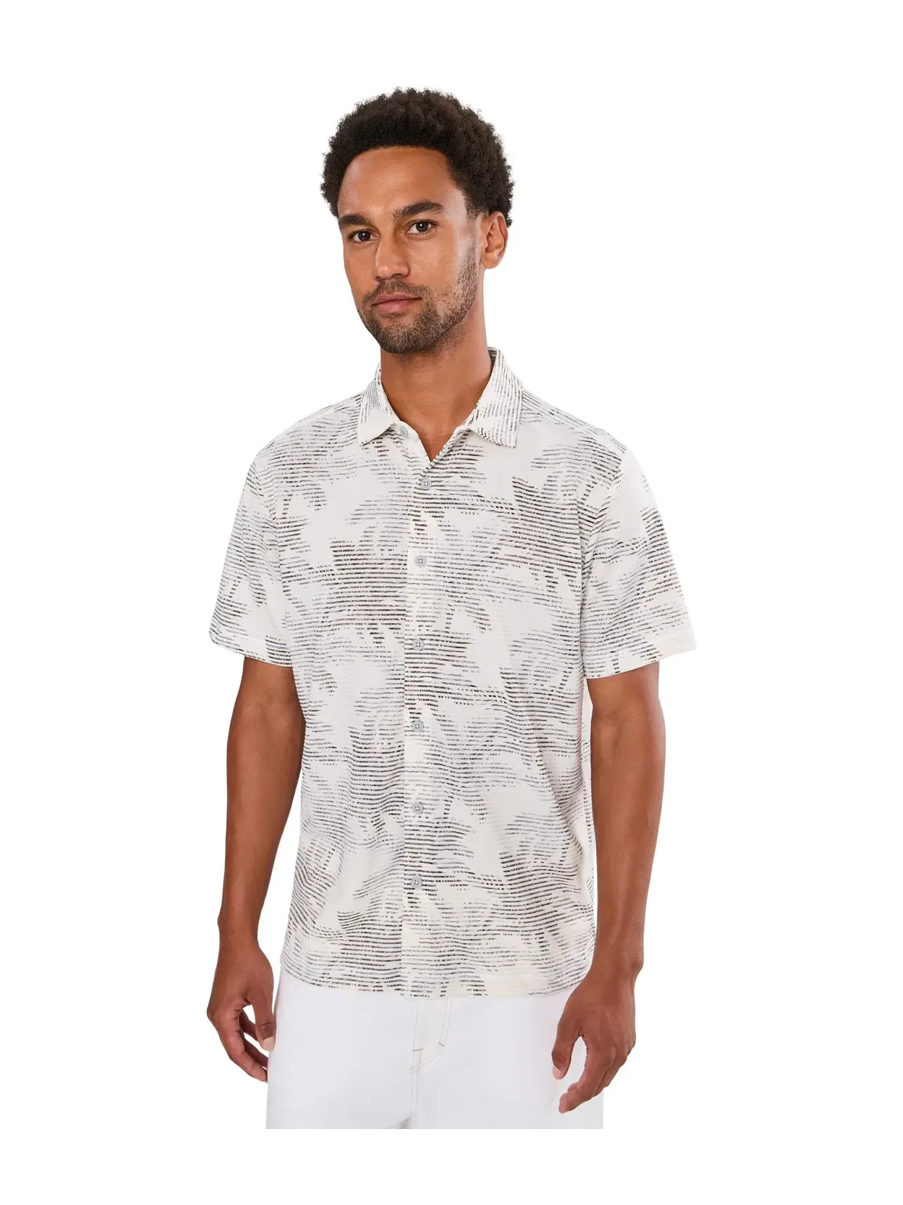 Рубашка Costa Wave Palm Rays Short Sleeve Camp Tommy Bahama — изображение 1 из 5, кокос