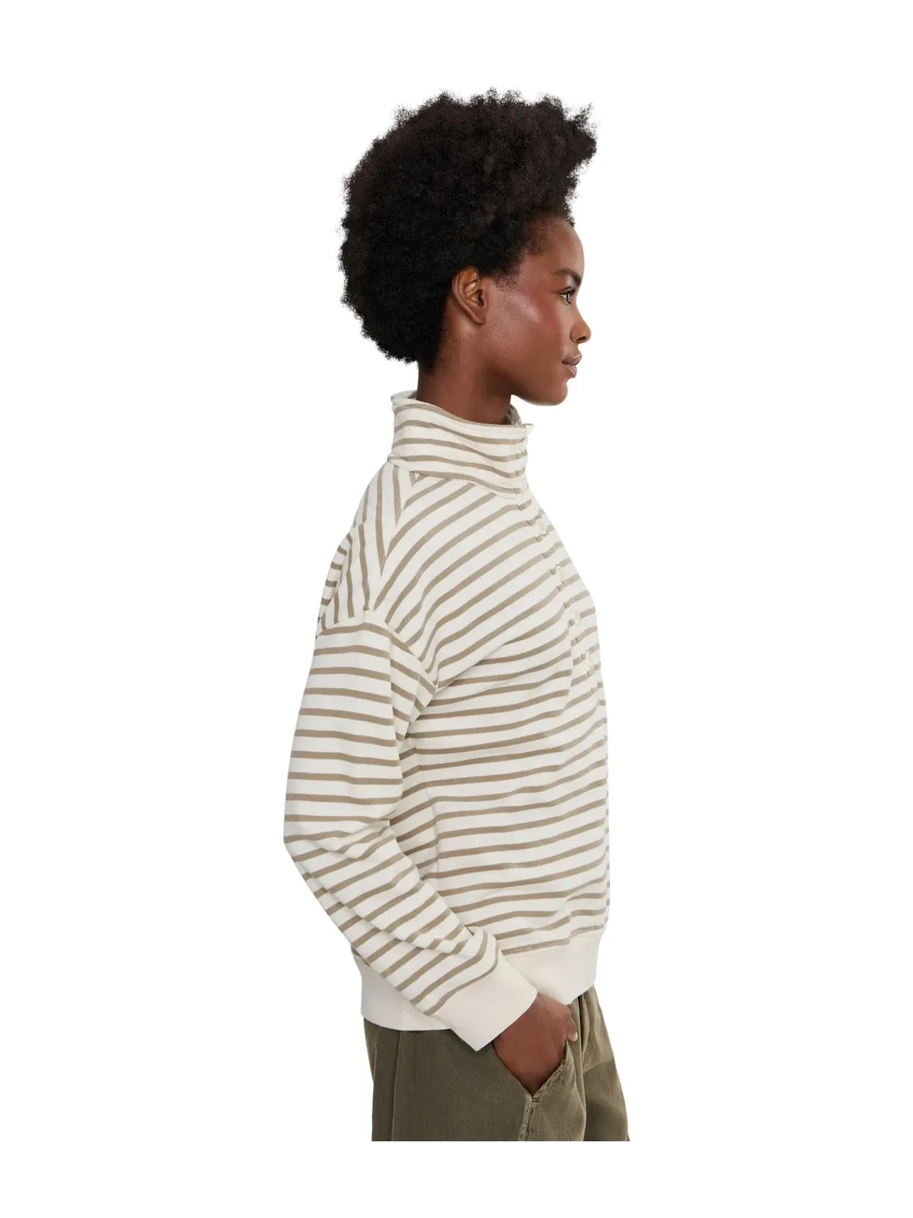 Толстовка с высоким воротом в полоску Marina Del Mar Stripe Mock Neck Tommy Bahama — изображение 3 из 5, кокос
