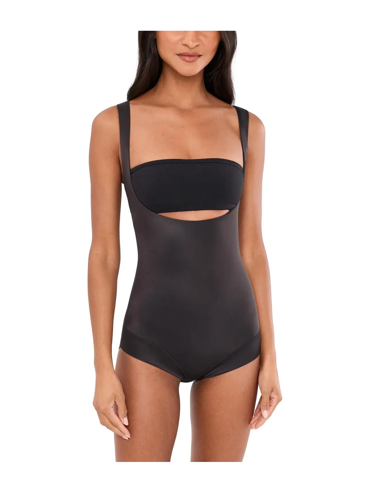 Утягивающее боди с открытой чашкой Shape Away Open-Bust Shaping Bodysuit Tc — изображение 1 из 4, черный