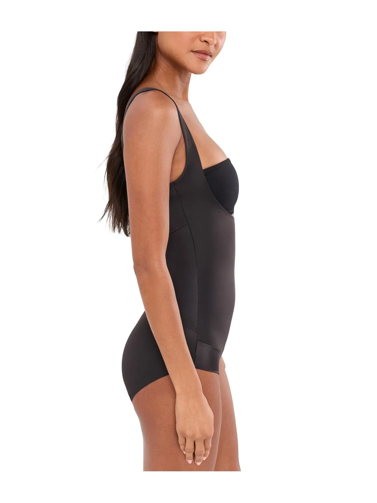 Утягивающее боди с открытой чашкой Shape Away Open-Bust Shaping Bodysuit Tc — изображение 2 из 4, черный