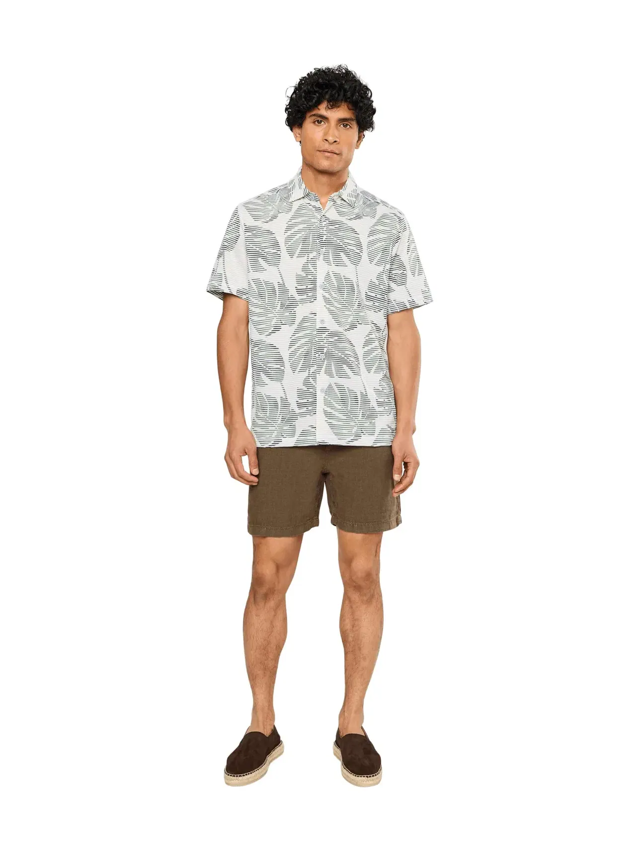 Рубашка Costa Wave Monstera Mash Short Sleeve Camp Tommy Bahama — изображение 2 из 5, нефритовый