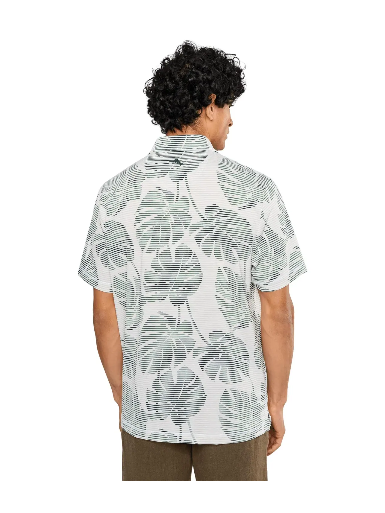 Рубашка Costa Wave Monstera Mash Short Sleeve Camp Tommy Bahama — изображение 4 из 5, нефритовый