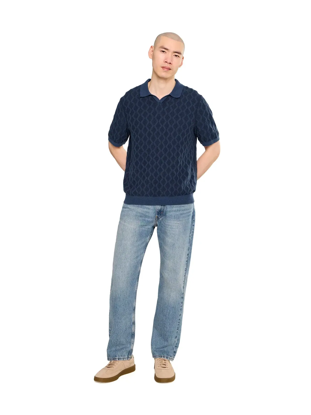 Футболка-поло с коротким рукавом Ocean Waters Tommy Bahama — изображение 2 из 5, синий