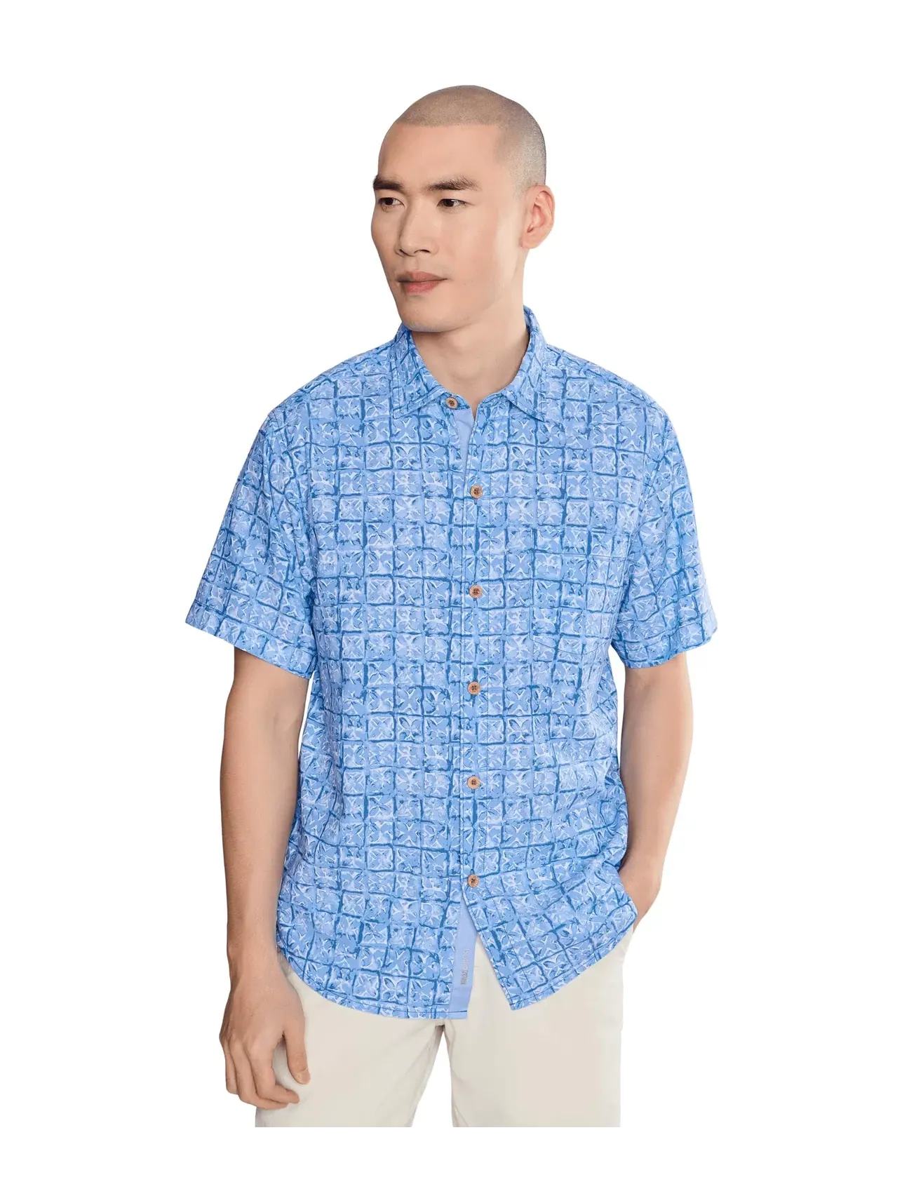 Рубашка Coastal Ease Carrico Tiles Tommy Bahama — изображение 1 из 5, ледяной узор