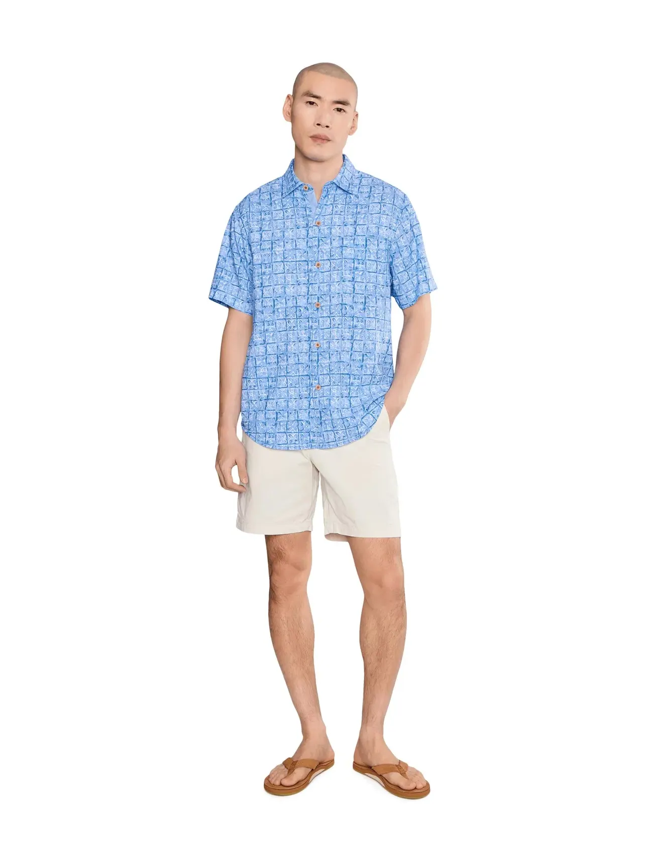 Рубашка Coastal Ease Carrico Tiles Tommy Bahama — изображение 2 из 5, ледяной узор