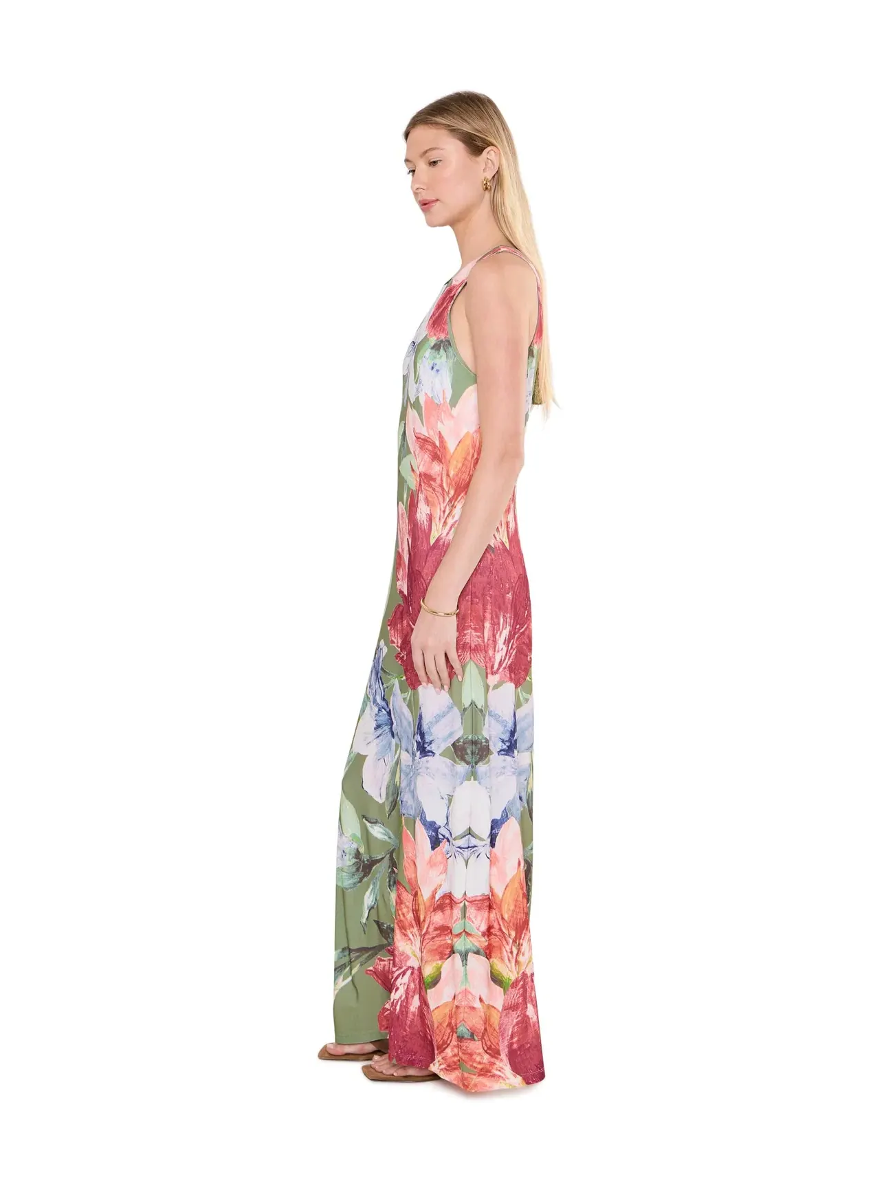 Платье-макси без рукавов Jasmina Island Bloom Tommy Bahama — изображение 3 из 5, зеленый