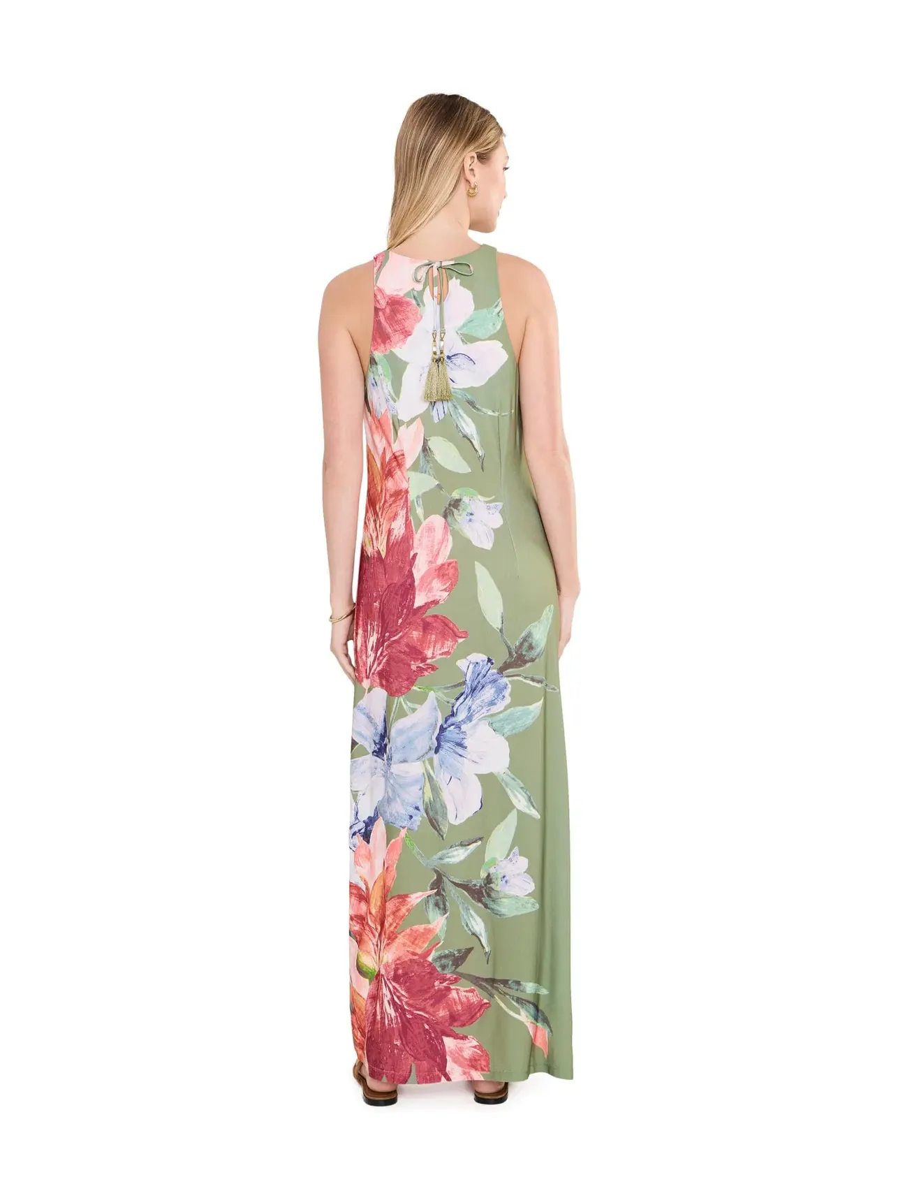 Платье-макси без рукавов Jasmina Island Bloom Tommy Bahama — изображение 4 из 5, зеленый
