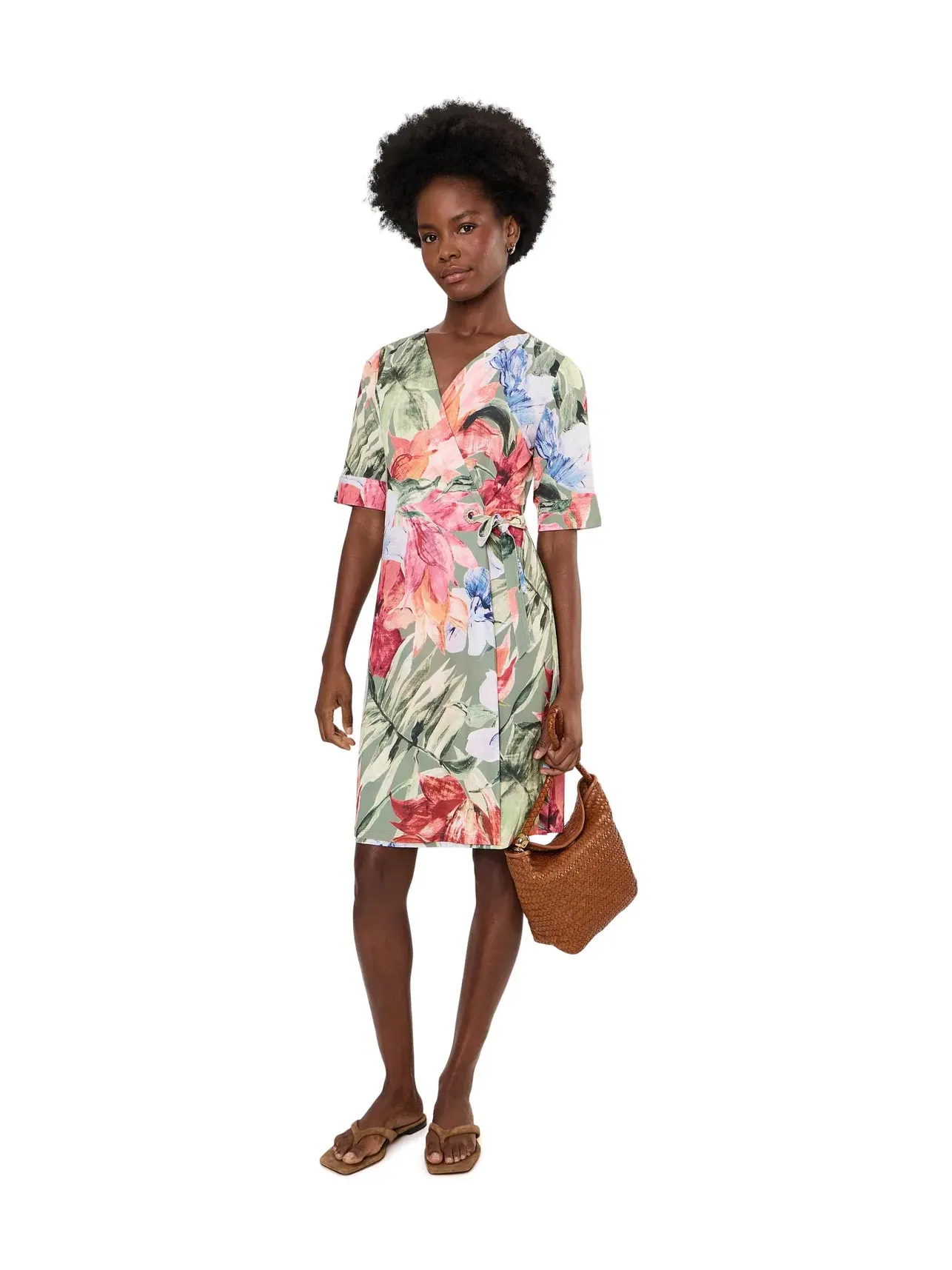 Платье Carmela Island Bloom с рукавами до локтя Tommy Bahama — изображение 2 из 5, зеленый