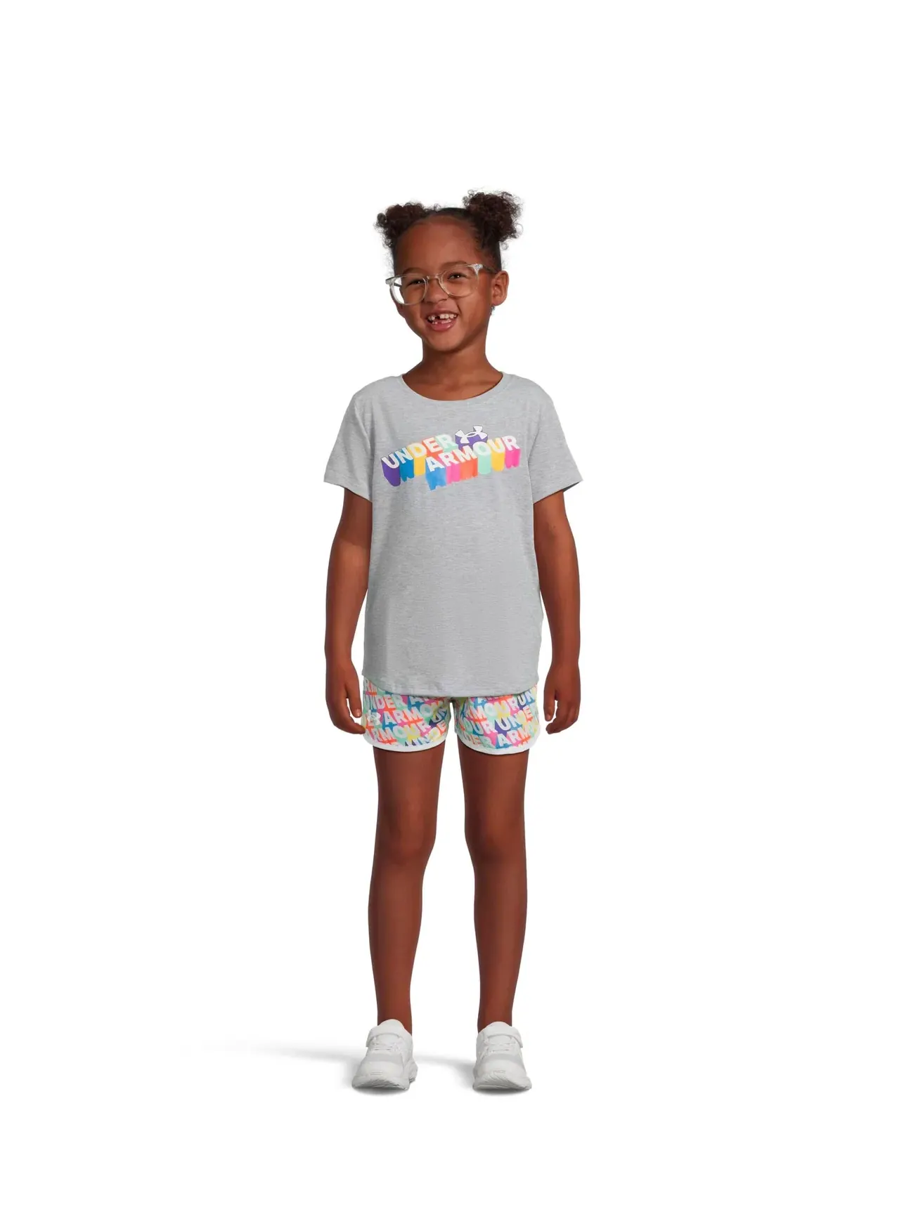 Комплект из тканых шорт с принтом (для маленьких детей) Under Armour Kids — изображение 1 из 4, серый