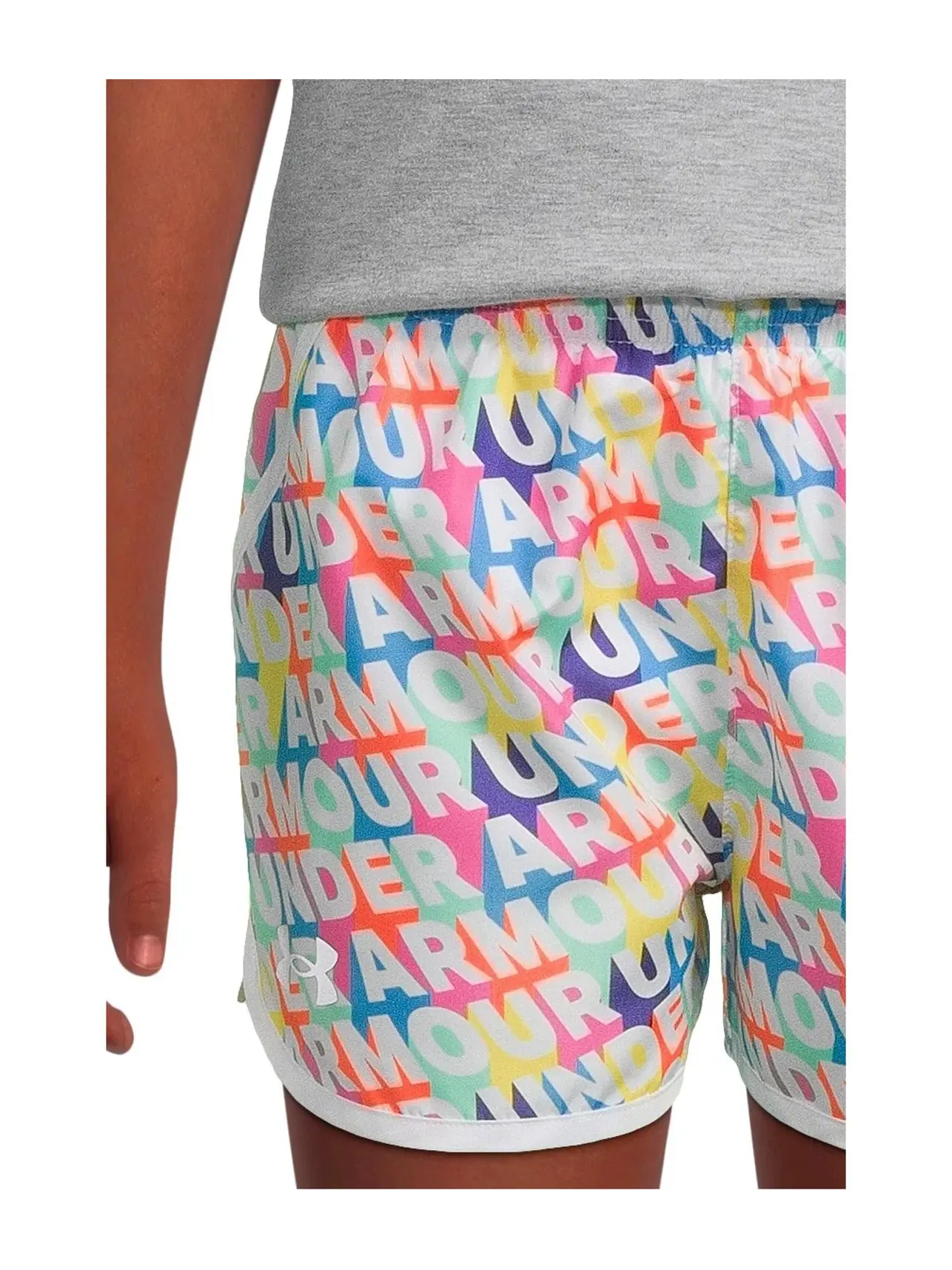 Комплект из тканых шорт с принтом (для маленьких детей) Under Armour Kids — изображение 3 из 4, серый